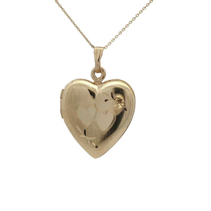 14k Yellow Gold Heart Locket