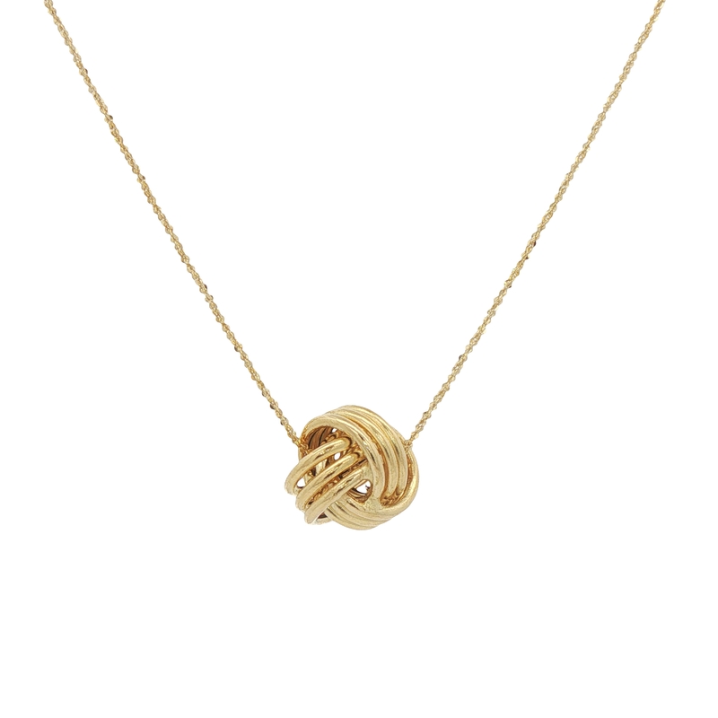 14k Yellow Gold Knot Pendant Necklace