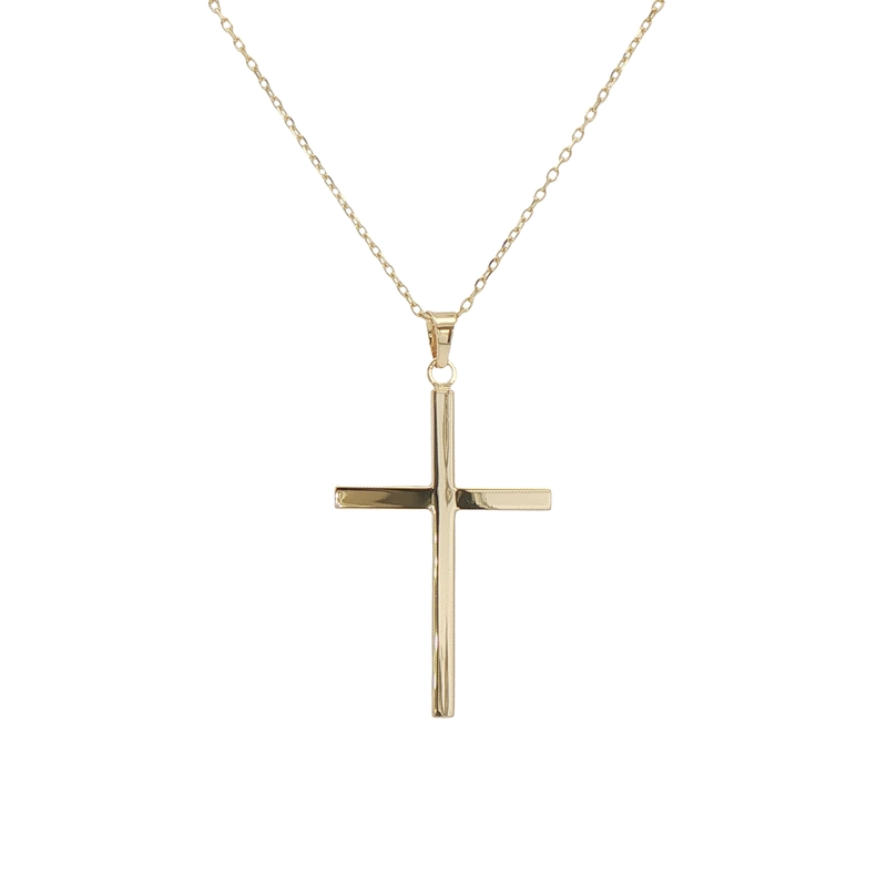 14k Yellow Gold Cross Pendant Necklace