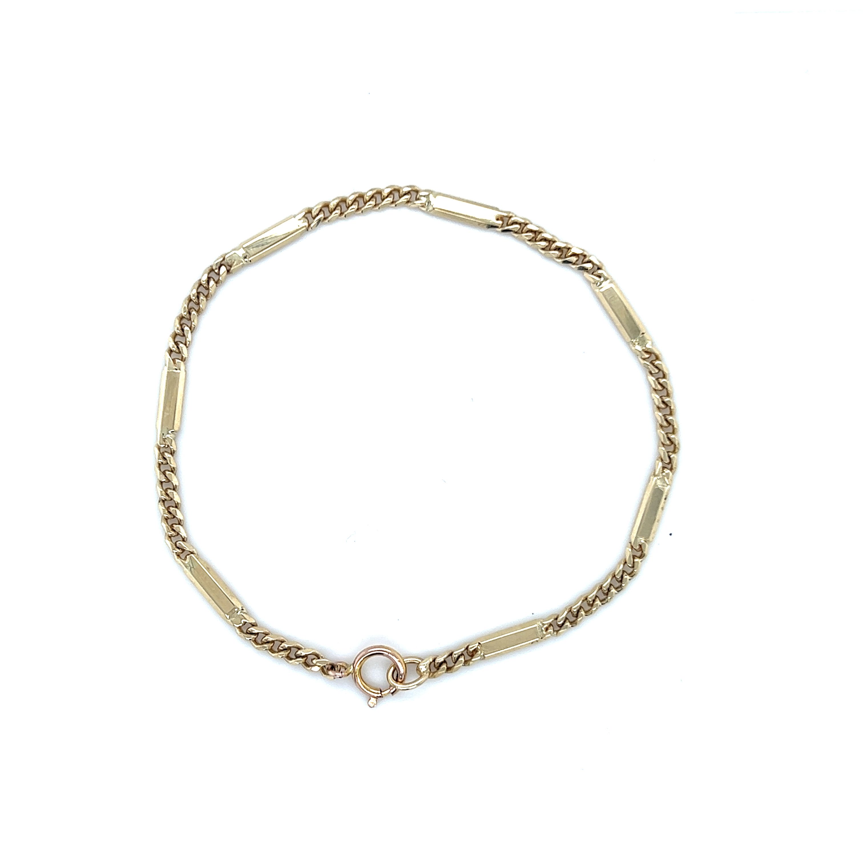 14k Yellow Gold Curb Bracelet