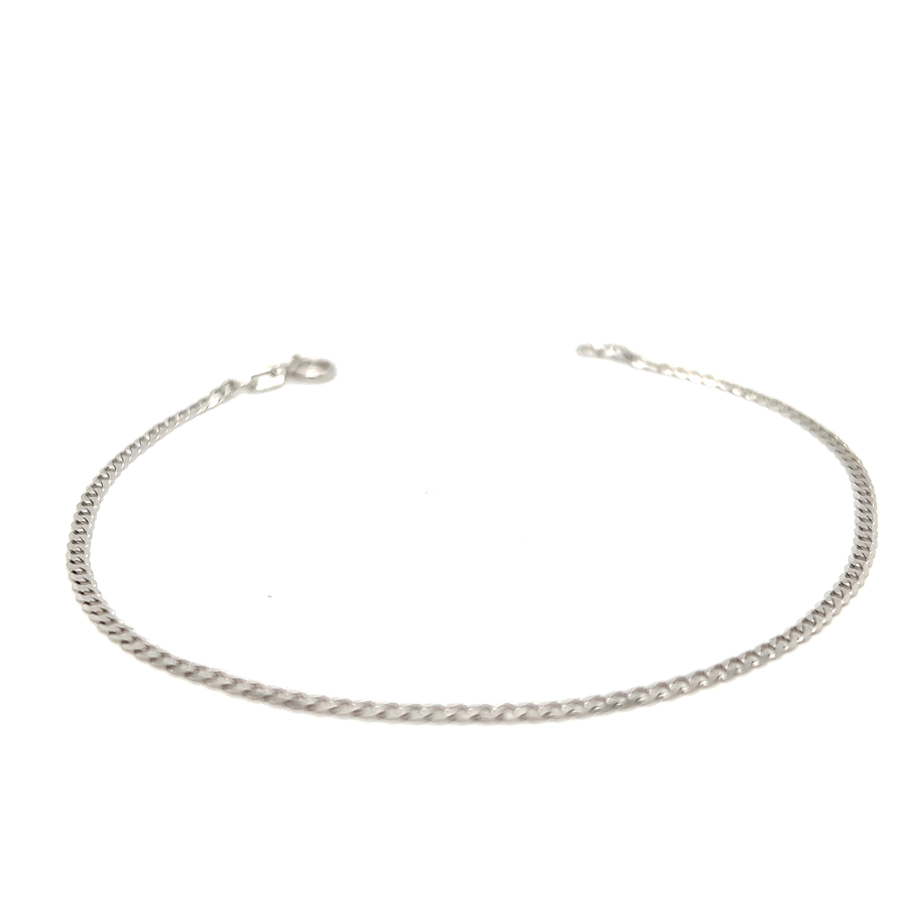 14k White Gold Curb Chain Bracelet