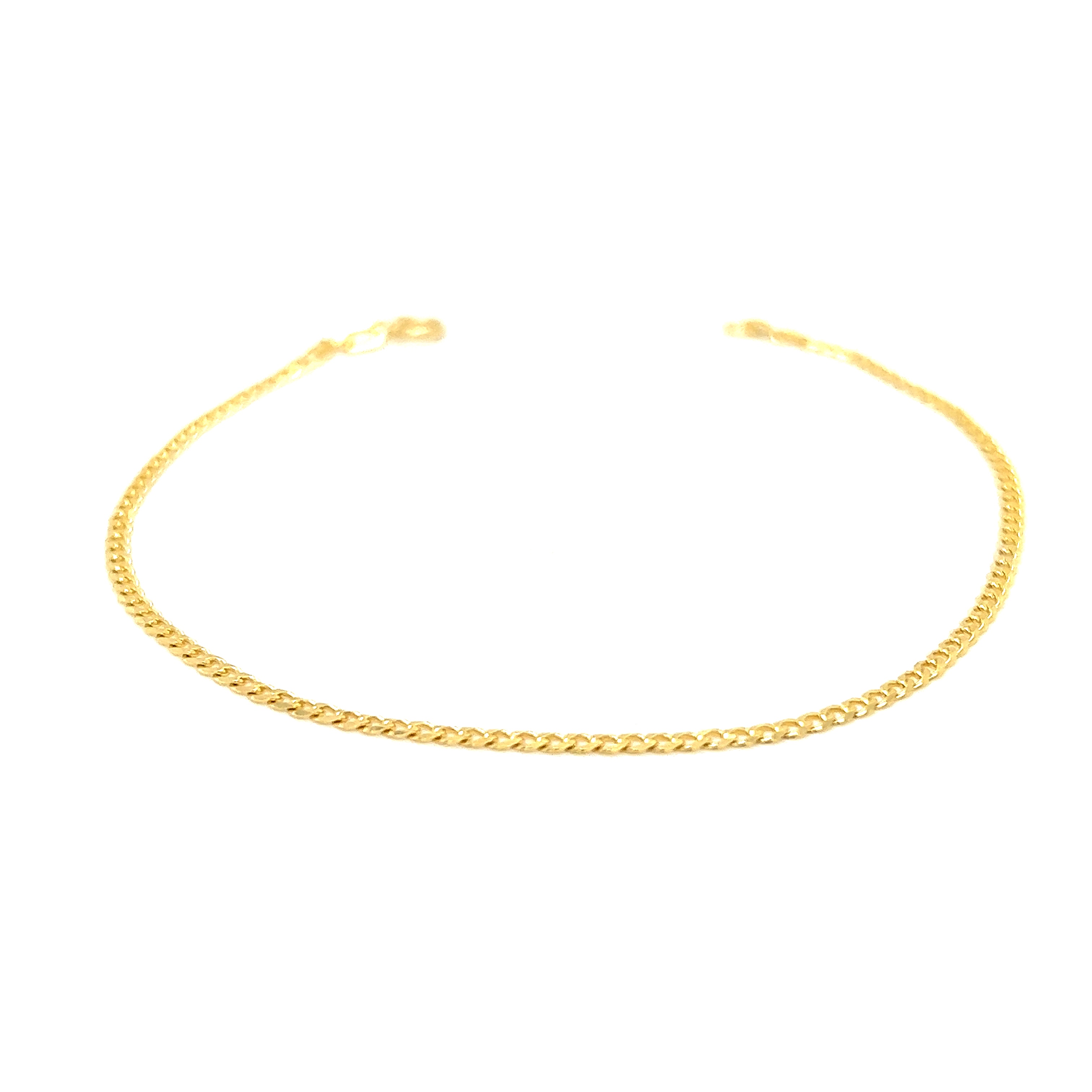 14k White Gold Open Curb Chain Bracelet