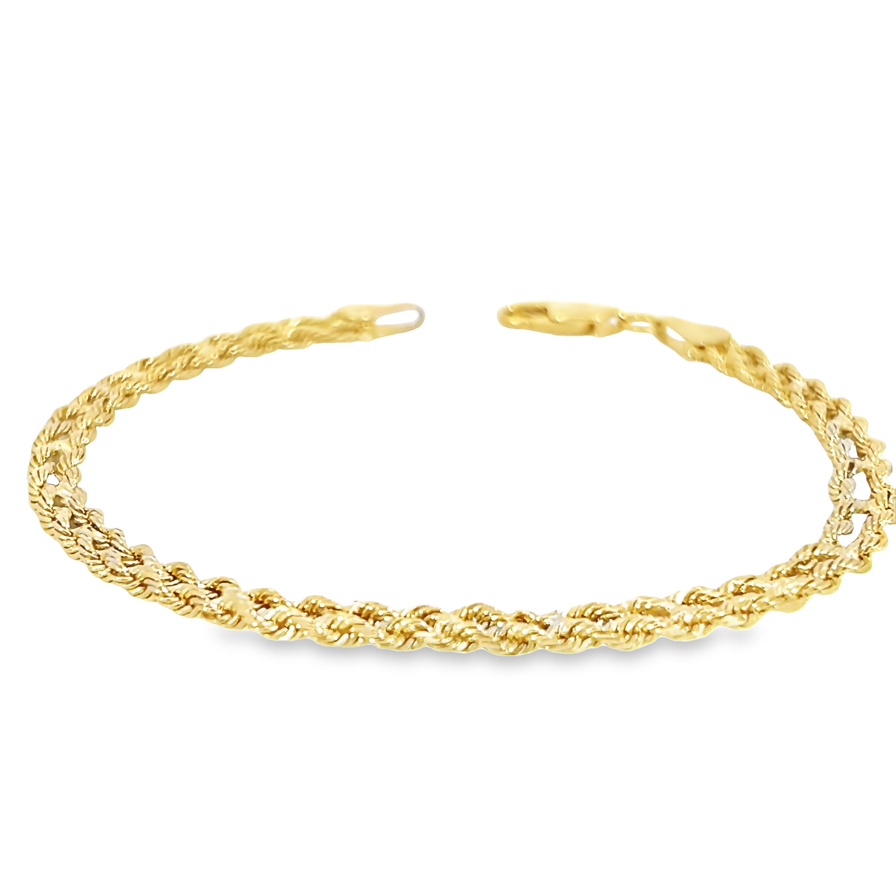 14k Yellow Gold Double Rope Chain Bracelet