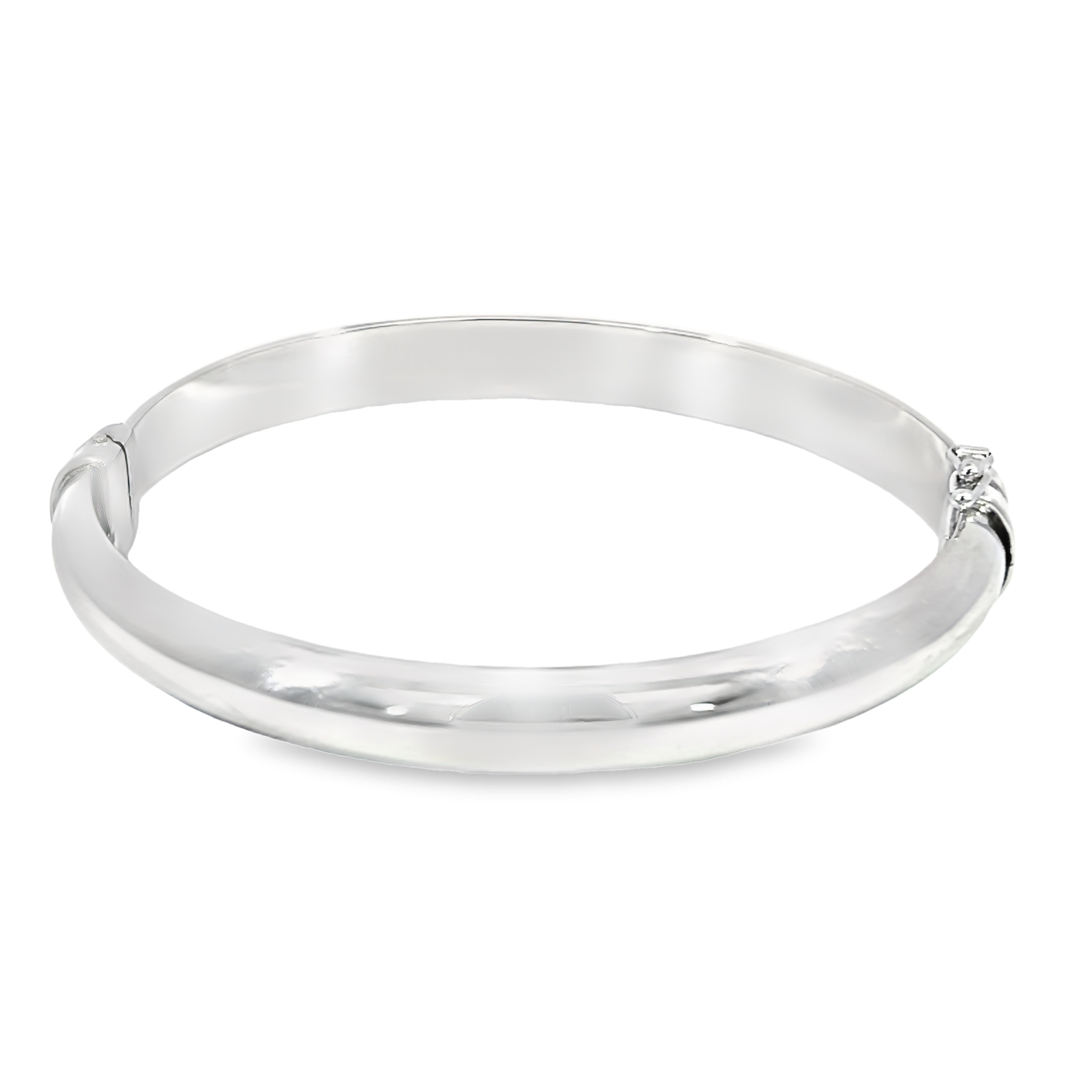Sterling Silver Hinged Dome Bangle Bracelet