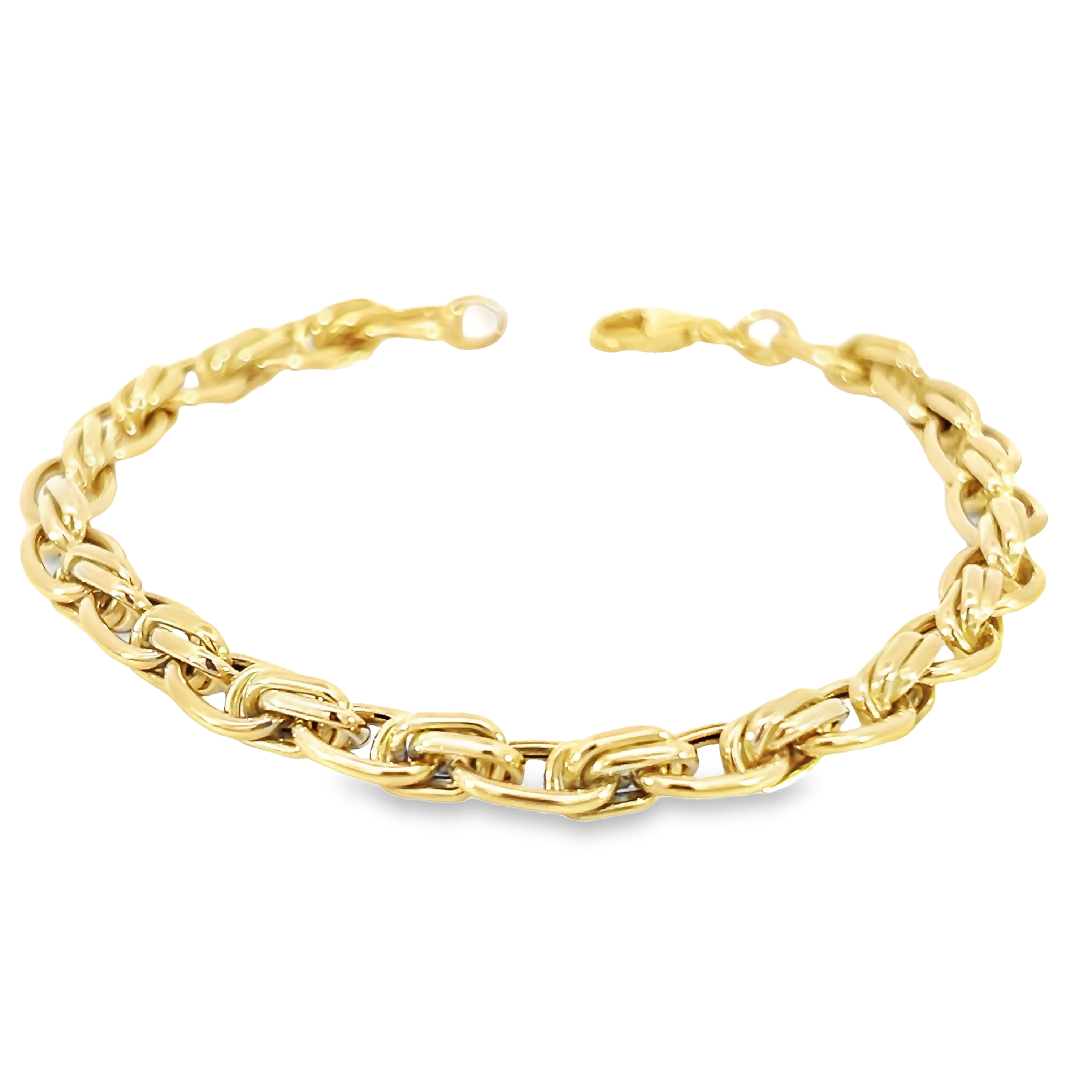 14k Yellow Gold Fancy Open Link Bracelet