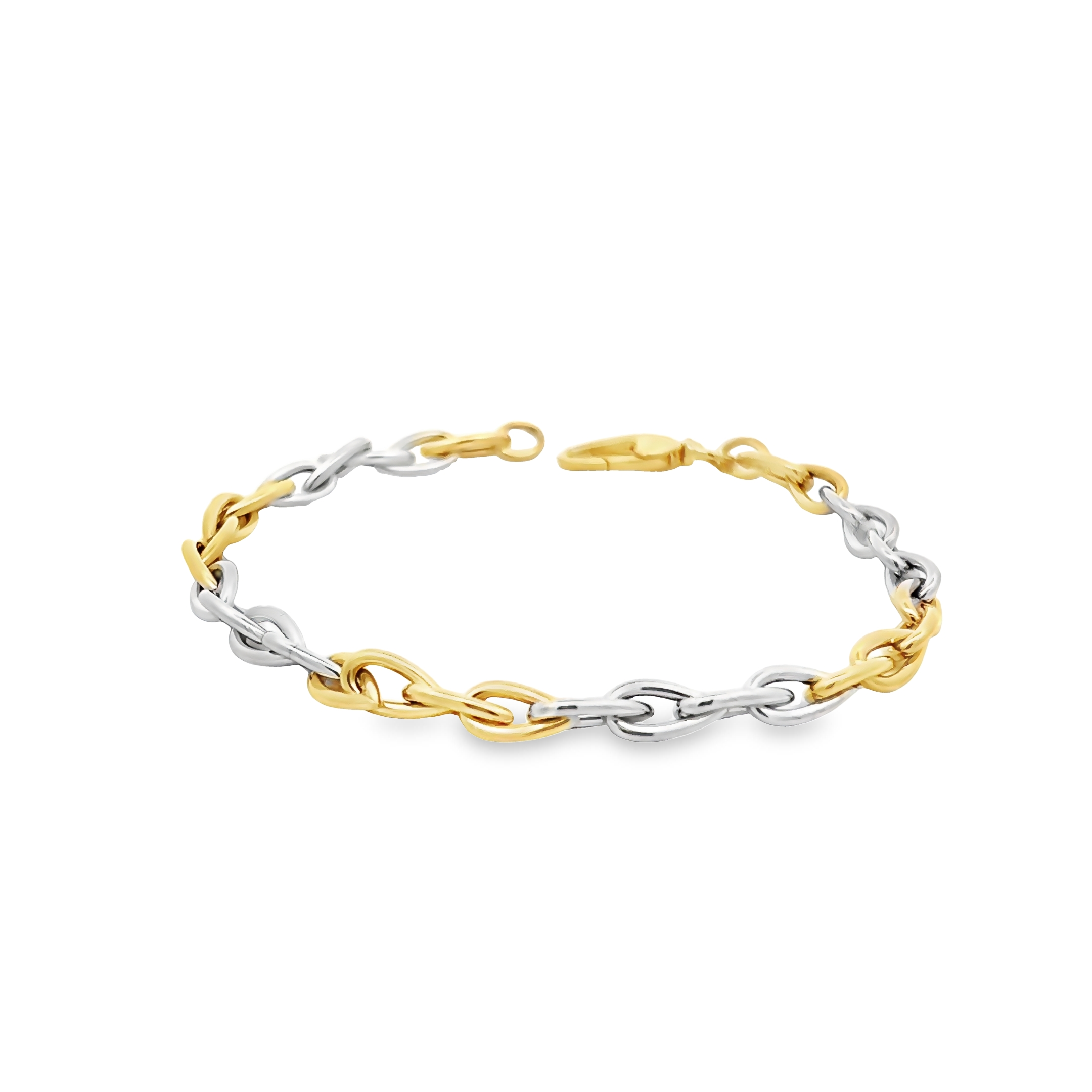 14k Two-toned Gold Open Link Bracelet