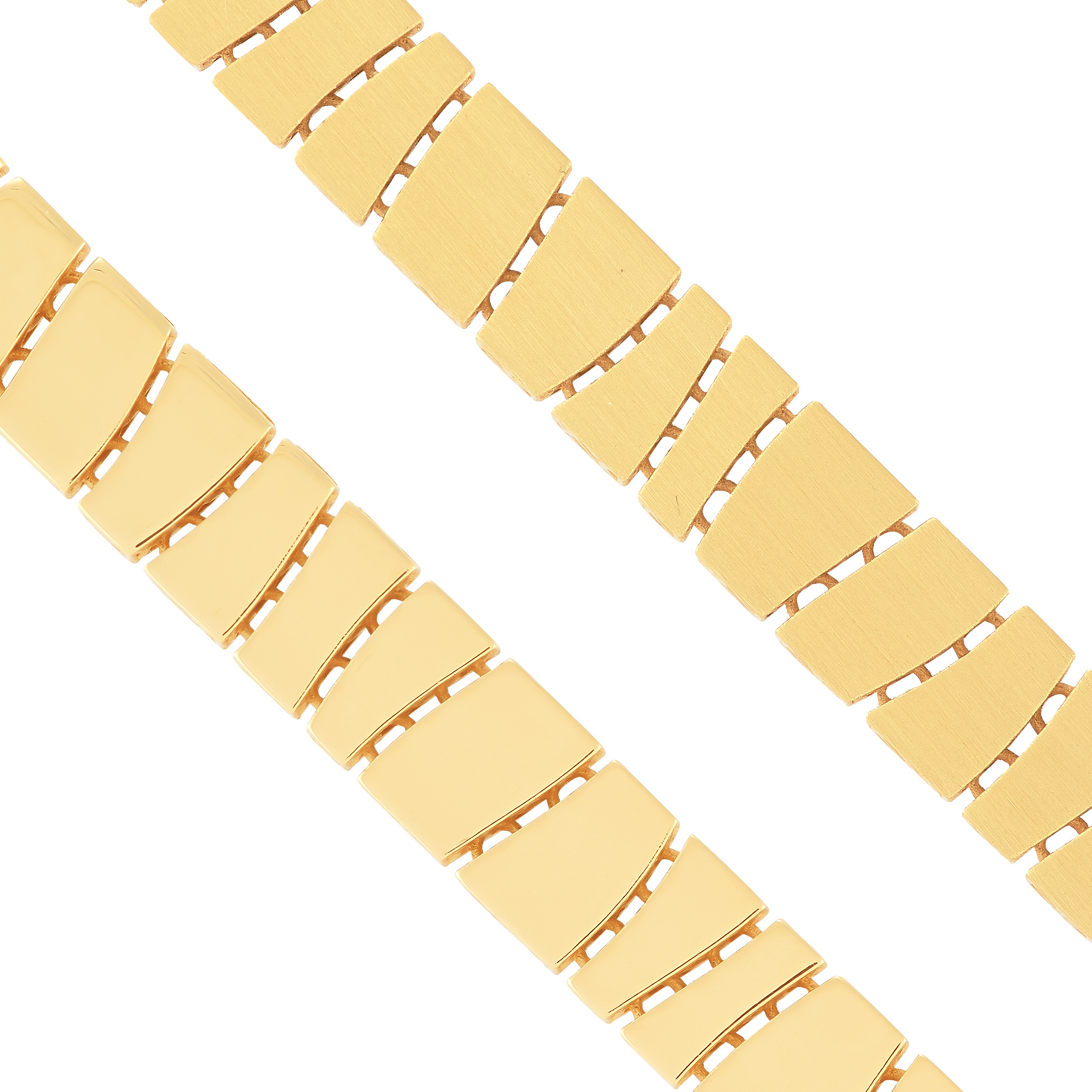 14k Yellow Gold Geometric Link Bracelet