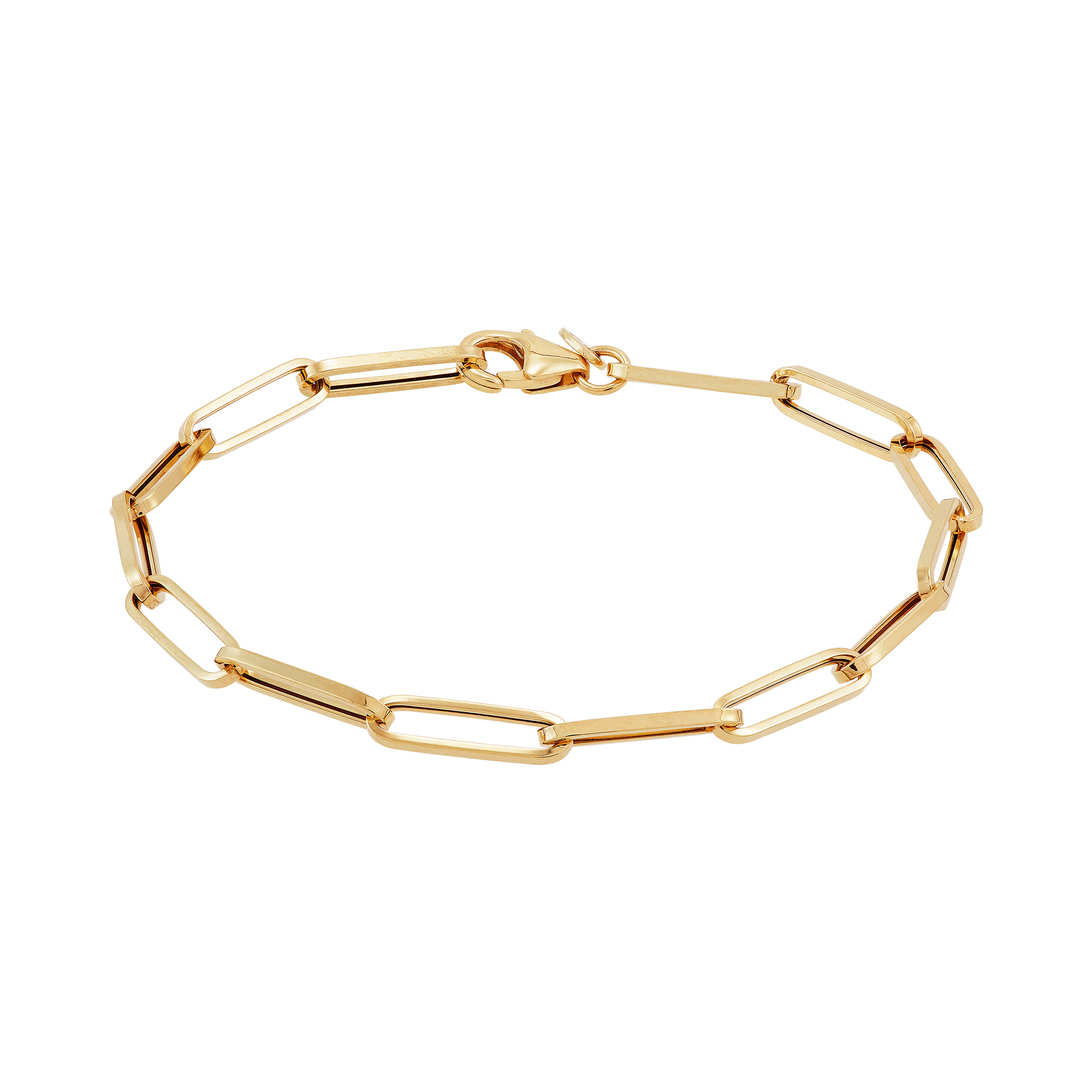 14k Yellow Gold Paper Clip Bracelet