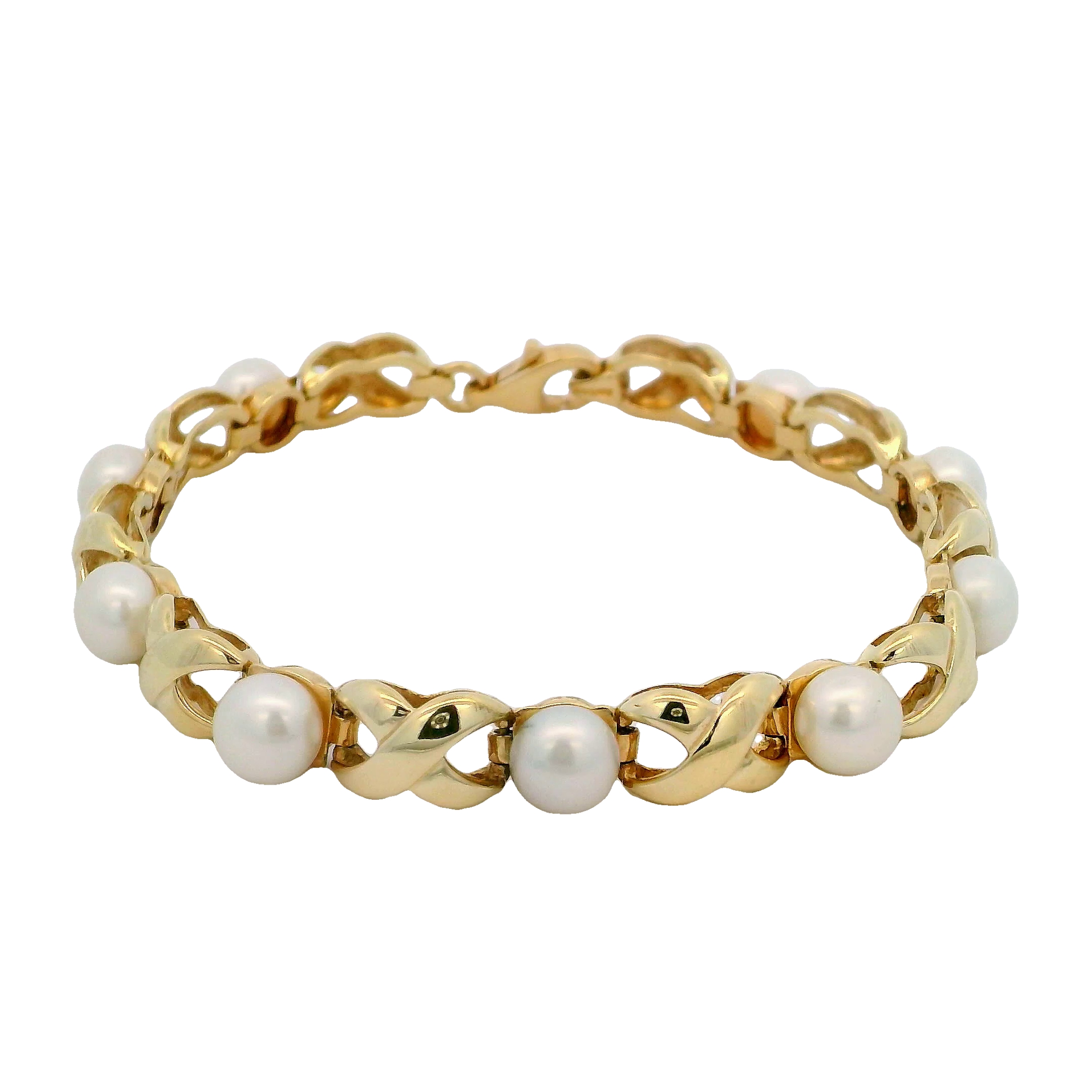 14k Yellow Gold Pearl Bracelet