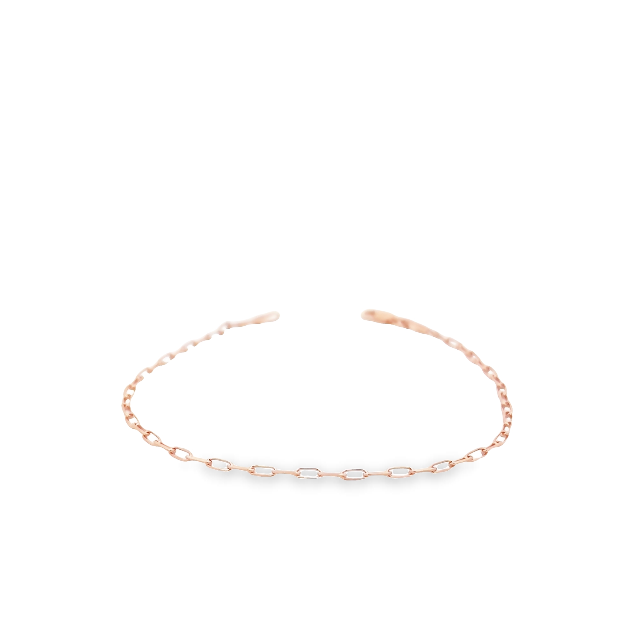 14k Rose Gold Paperclip Bracelet