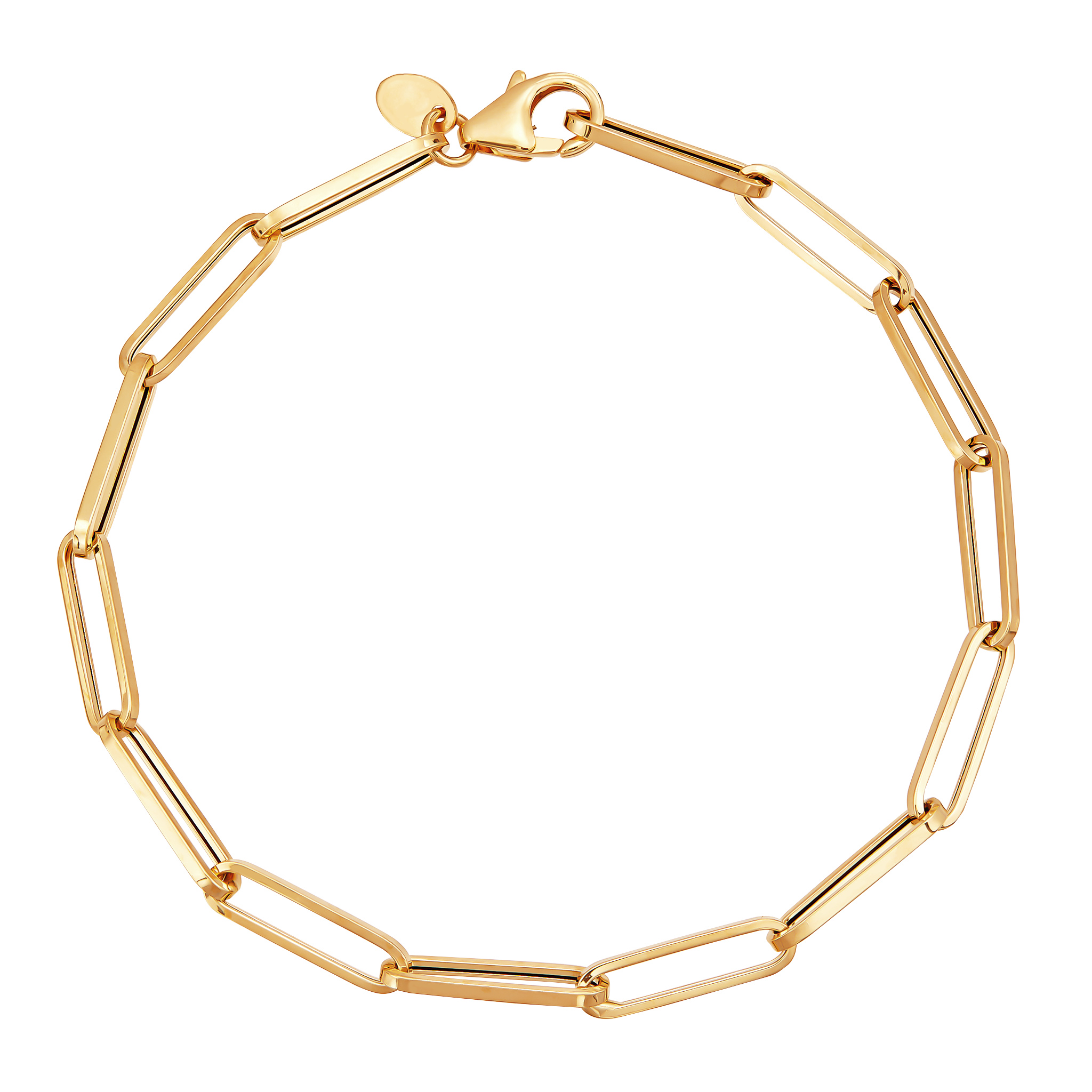 14k Yellow Gold Paper Clip Bracelet