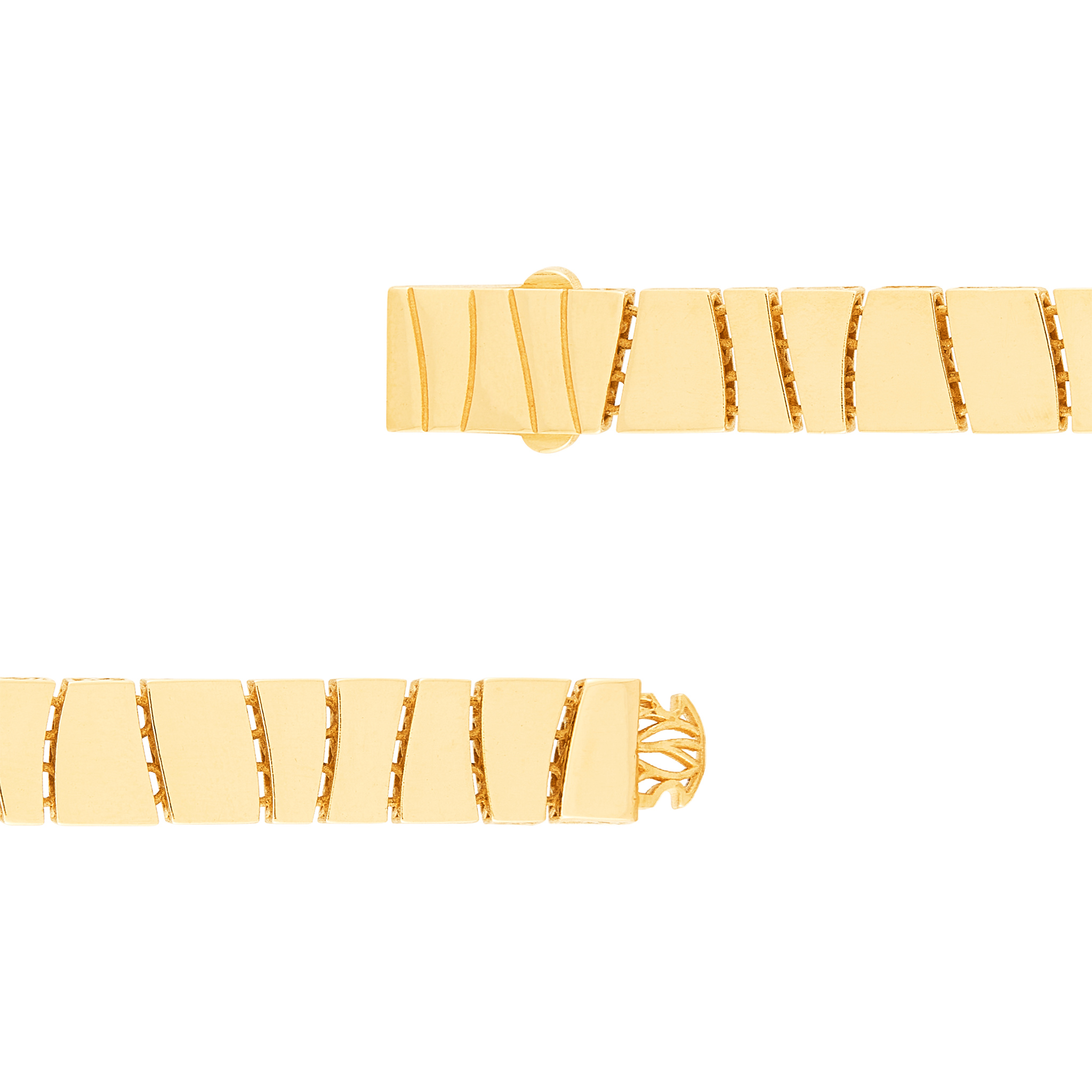 14k Yellow Gold Geometric Link Bracelet