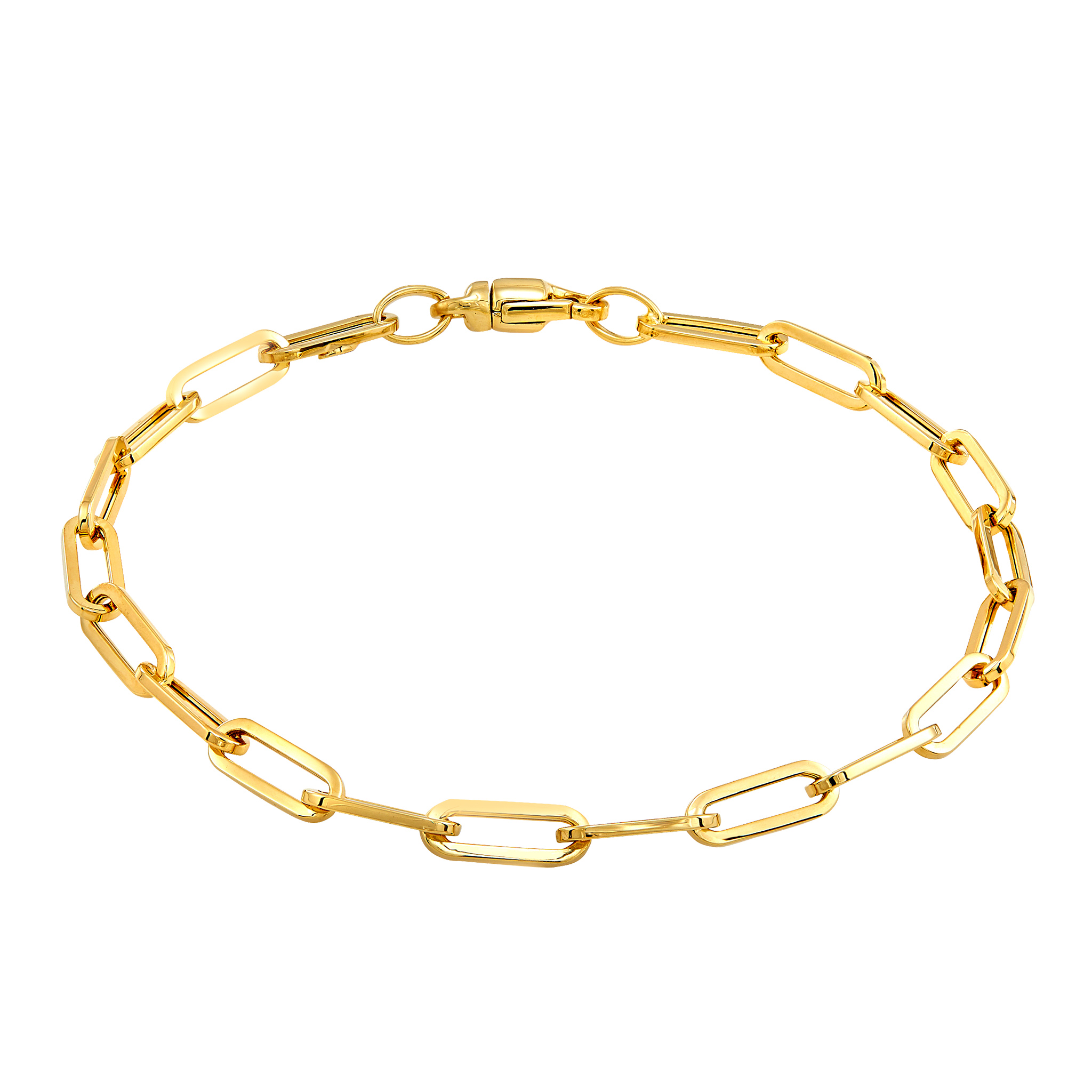 14k Yellow Gold Paper Clip Bracelet