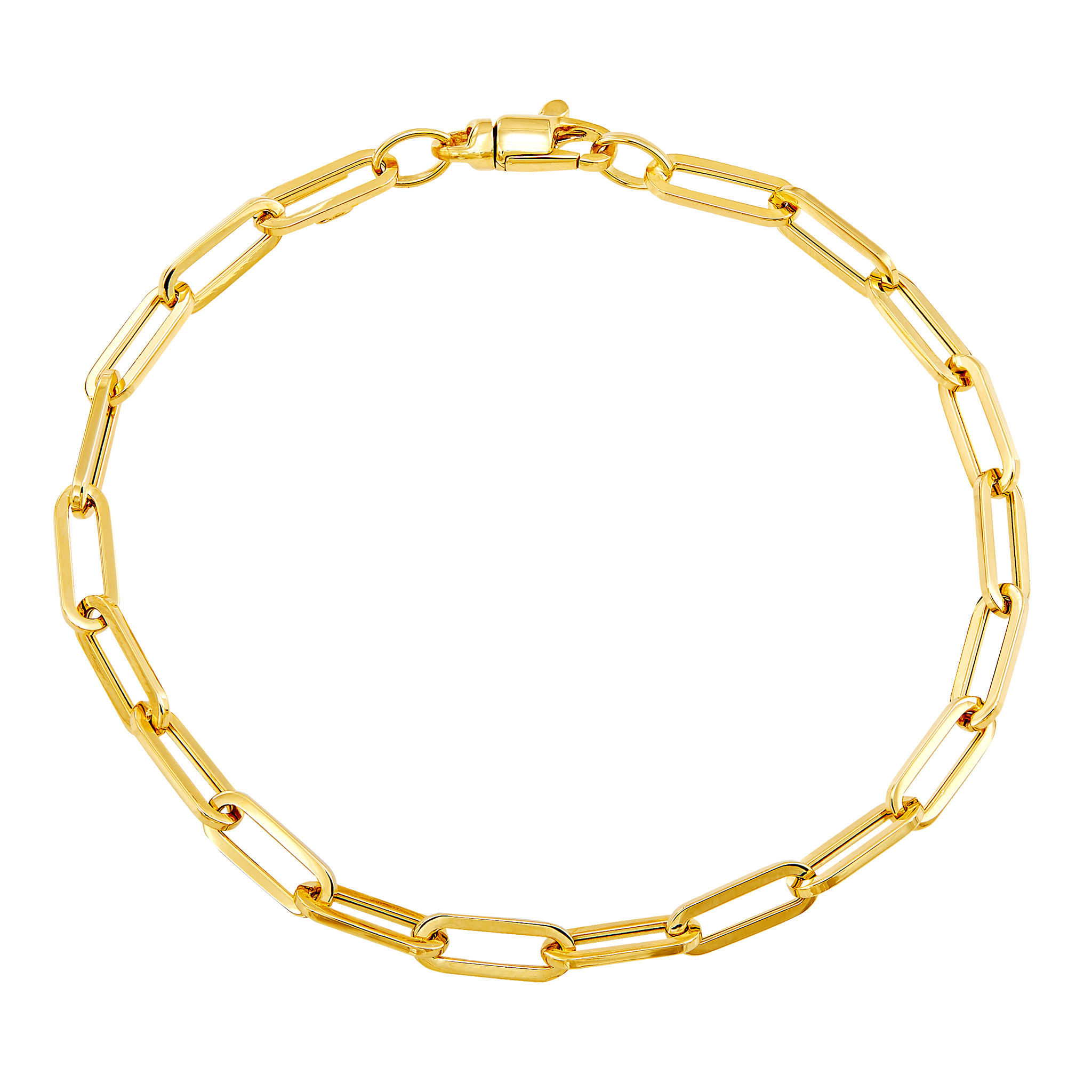 14k Yellow Gold Paper Clip Bracelet