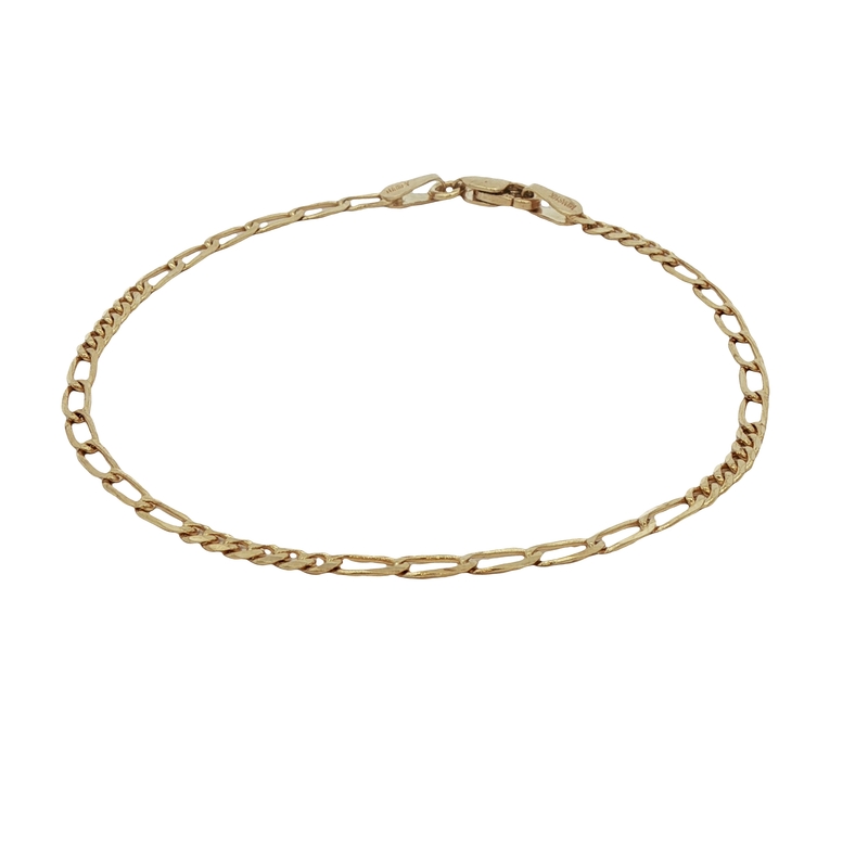 14k Yellow Gold Figaro Bracelet