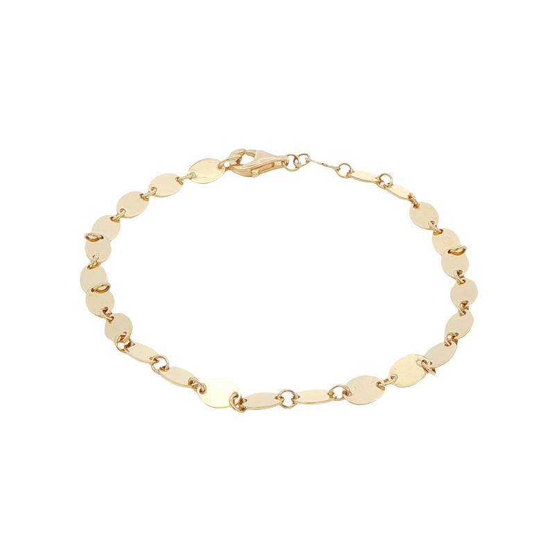 14k Yellow Gold Disc Bracelet