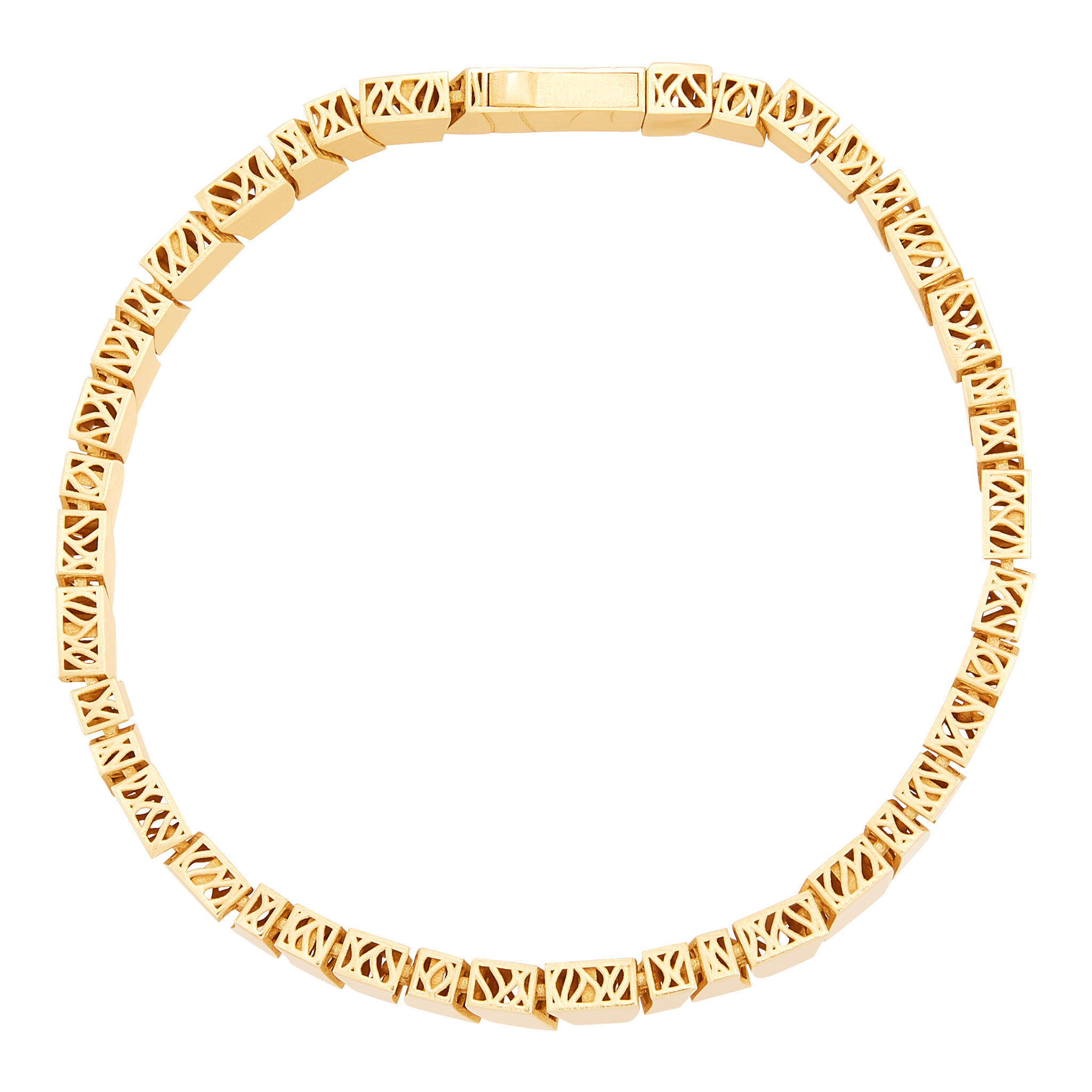 14k Yellow Gold Geometric Link Bracelet