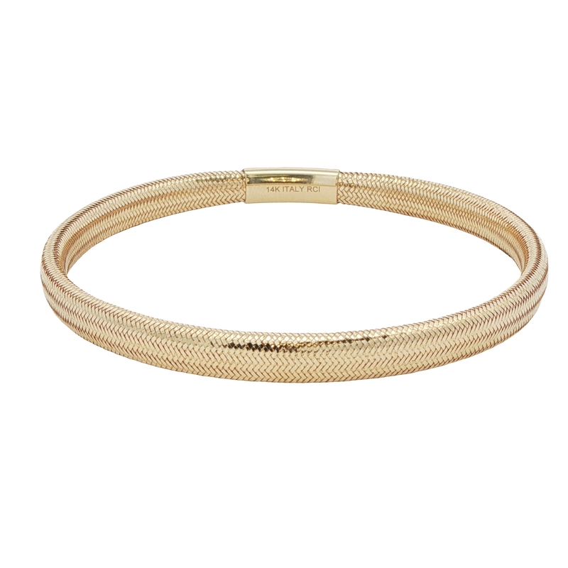 14k Yellow Gold Stretch Bangle Bracelet