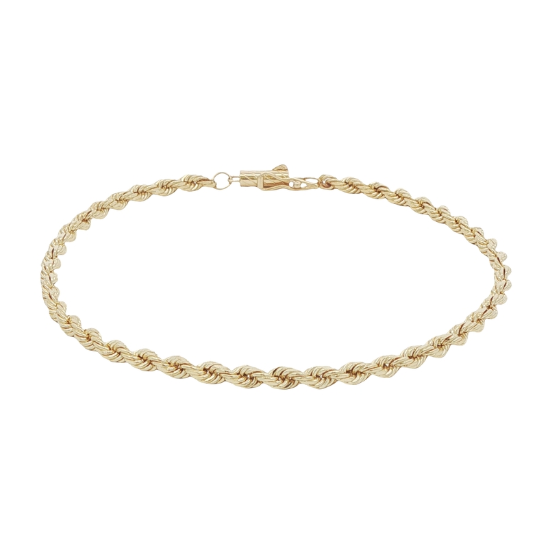 14k Yellow Gold Rope Chain Bracelet