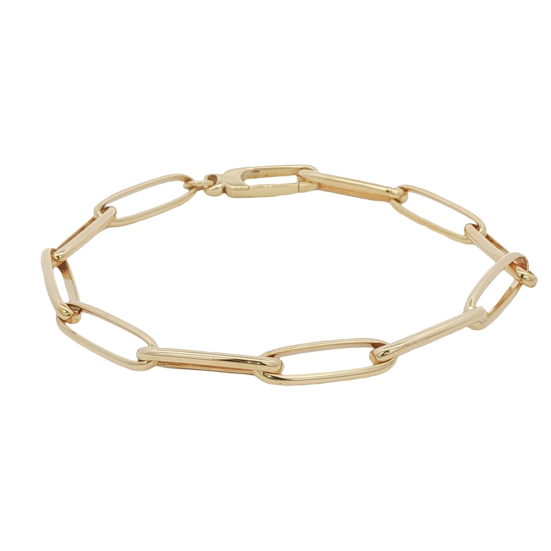 14k Yellow Gold Paperclip Bracelet