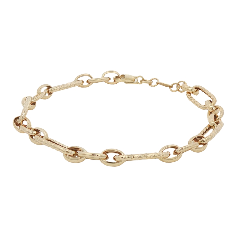 14k Yellow Gold Oval Link Bracelet