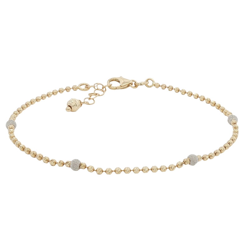 14k Yellow Gold Beaded Bracelet