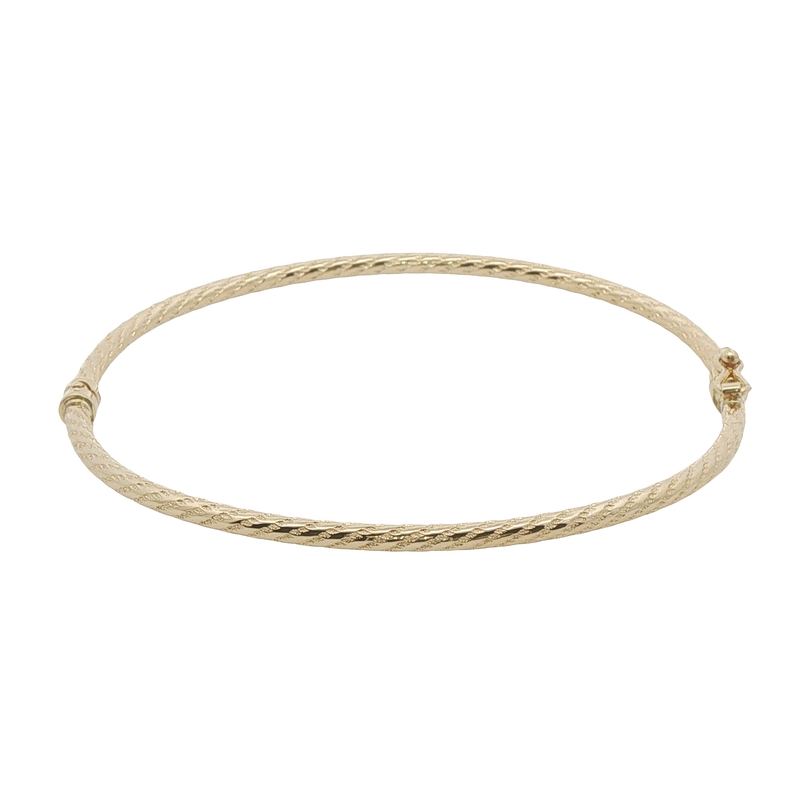 14k Yellow Gold Patterned Bangle Bracelet
