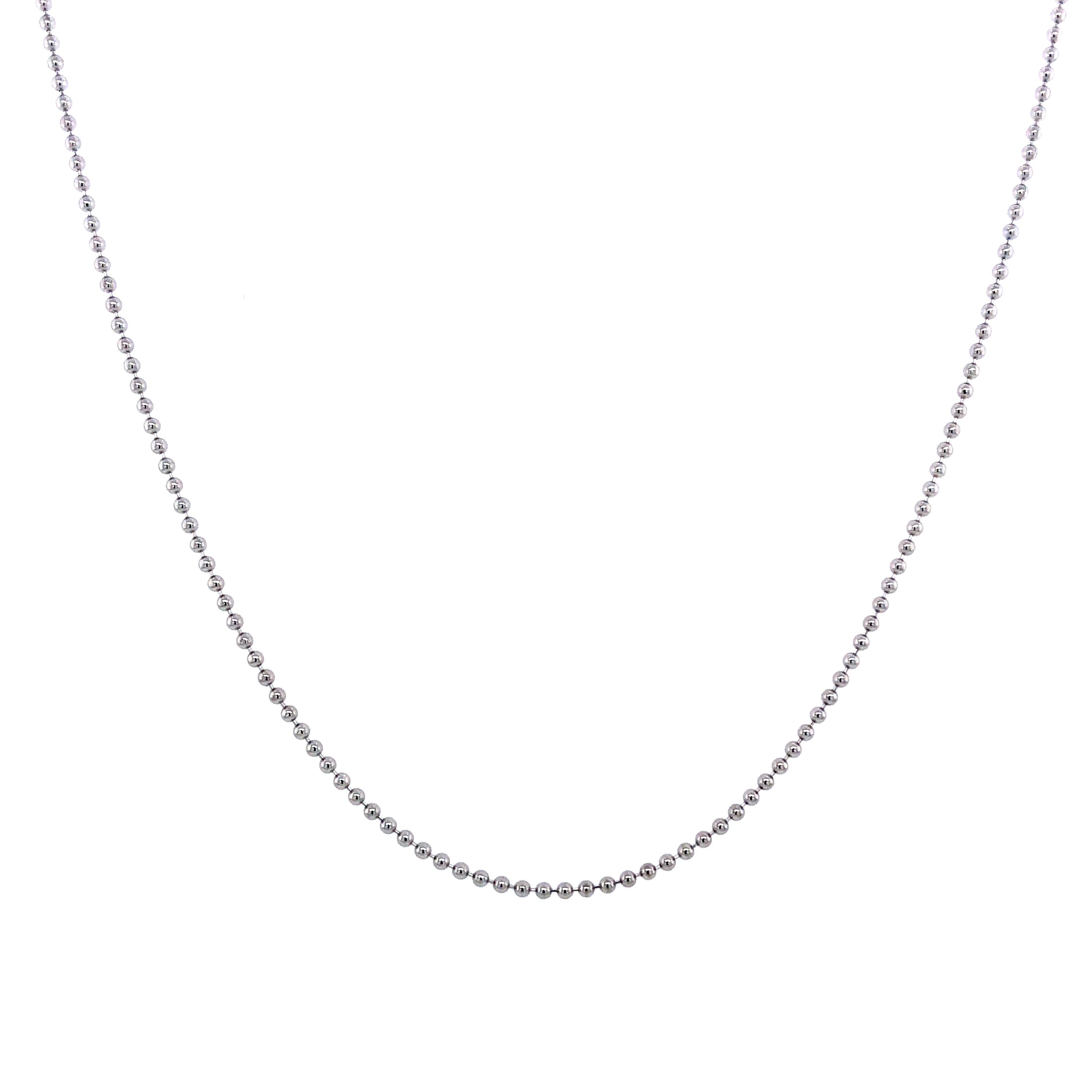 Sterling Silver 1.2mm Bead Chain 18"