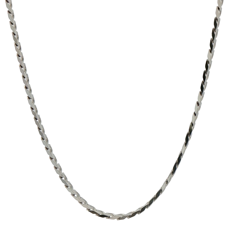White Sterling Curb Chain Length 24