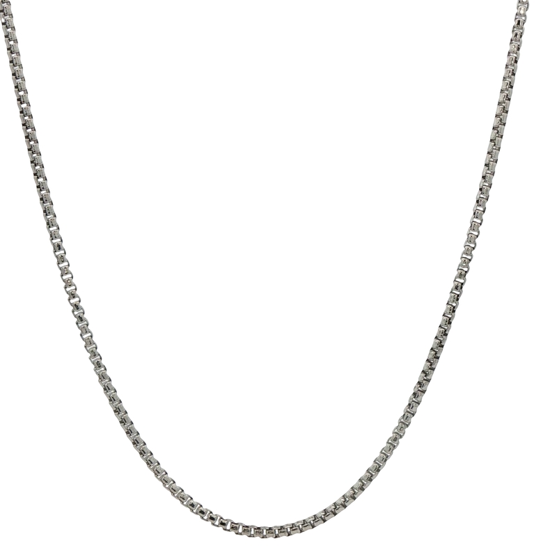 White Sterling Box Chain Length 24