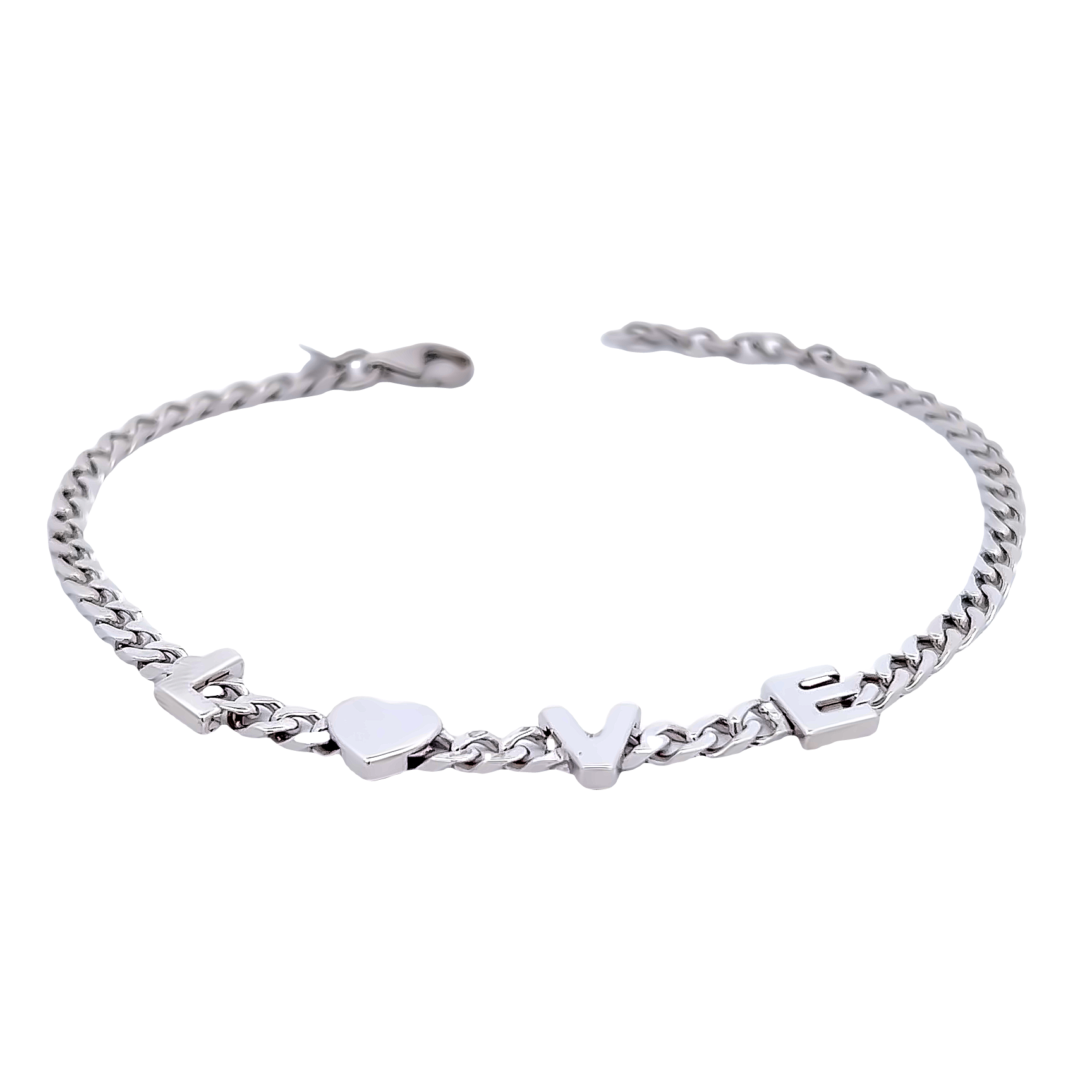 Sterling LOVE Curb bracelet