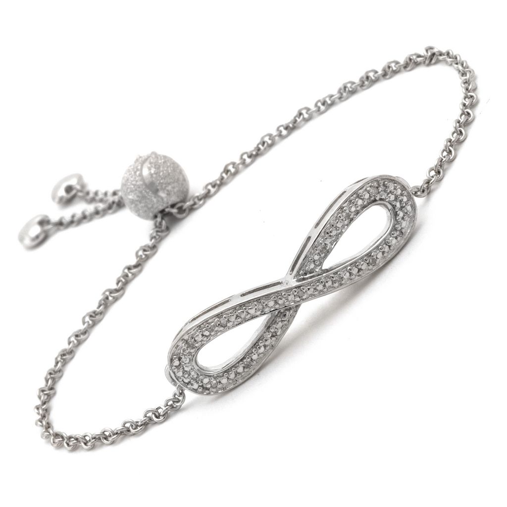 Sterling Silver and Diamond Bracelet with 13=0.05tw Round Brilliant G I Diamonds
