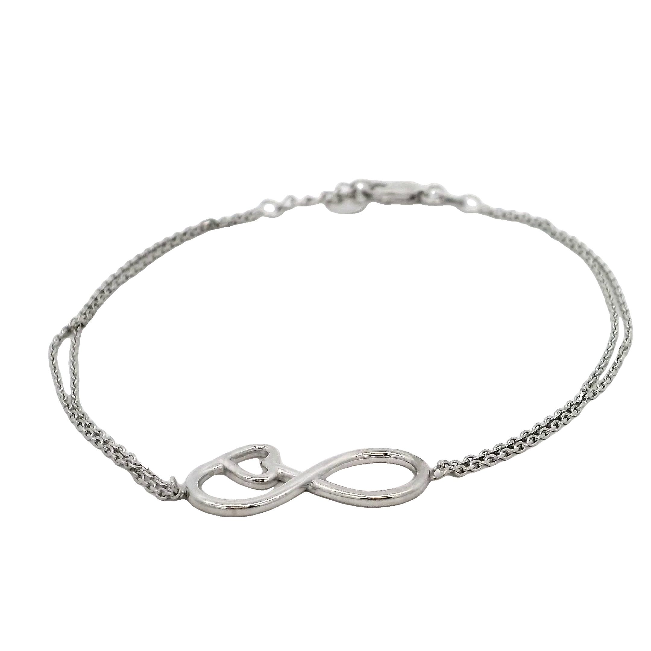 Sterling Silver Infinity And Heart Bracelet
