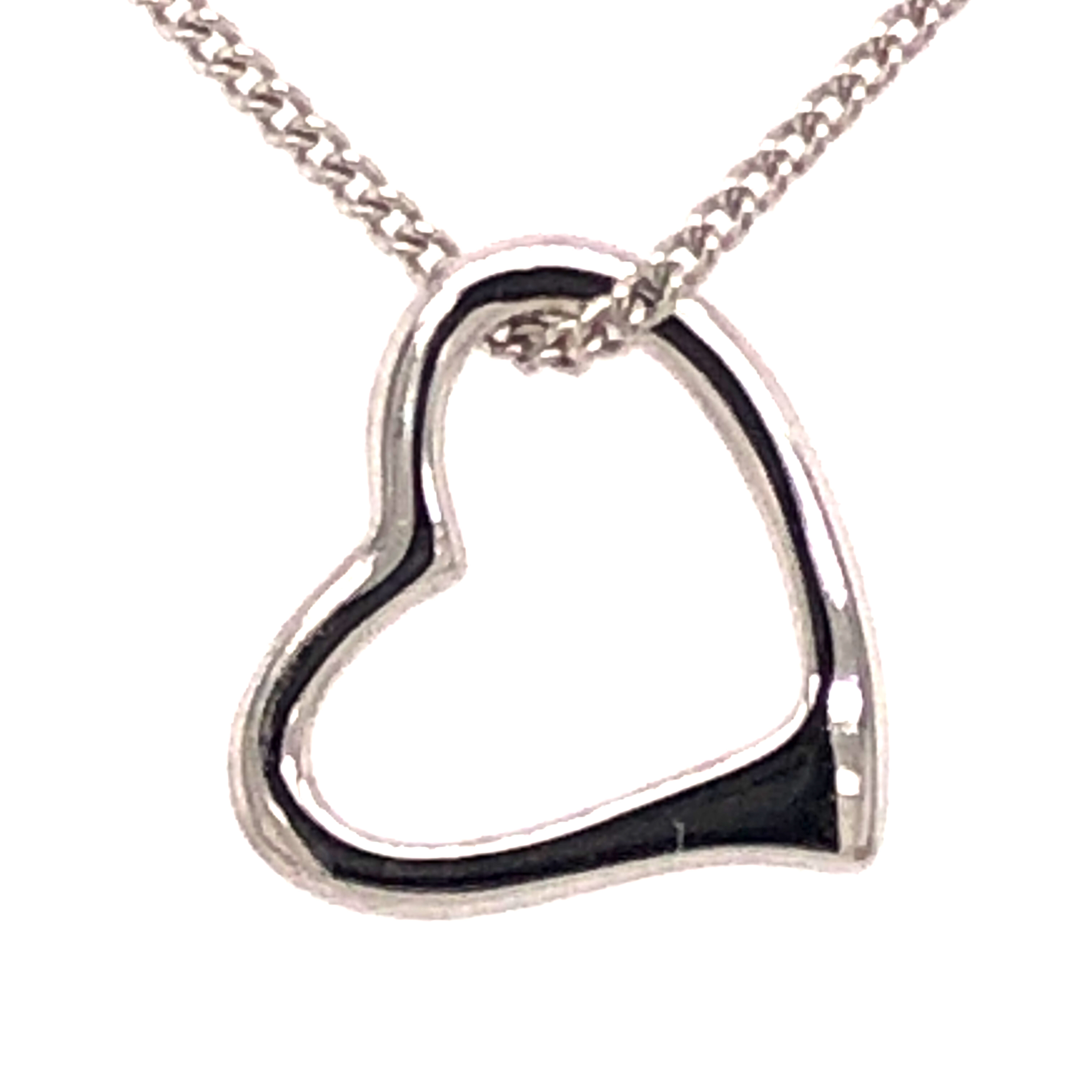 Sterling Heart pendant on chain.
