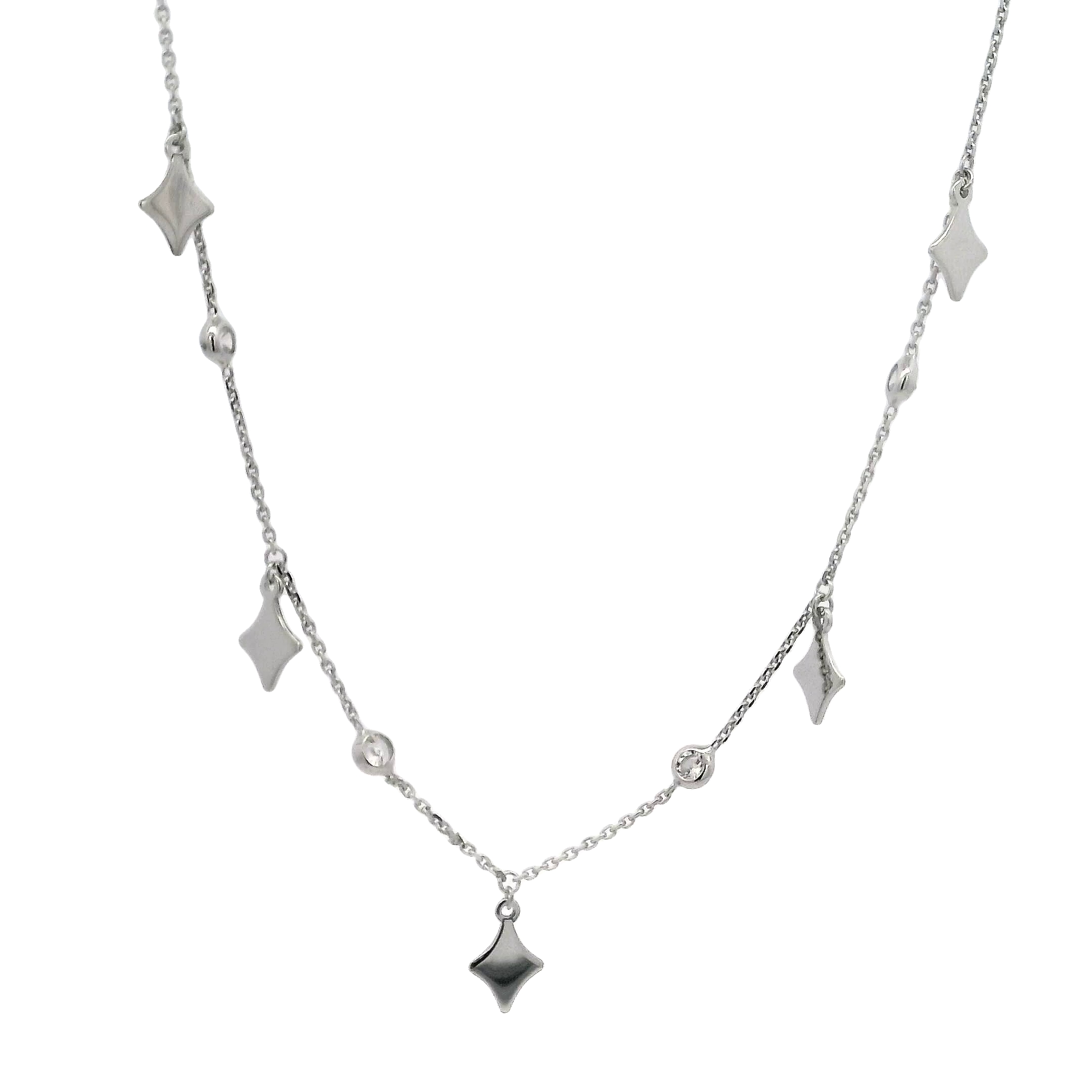 Sterling Silver Station Necklace