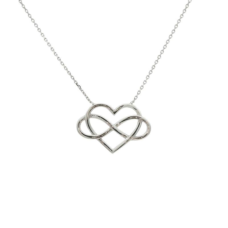 Sterling Silver Infinity Heart Pendant Necklace