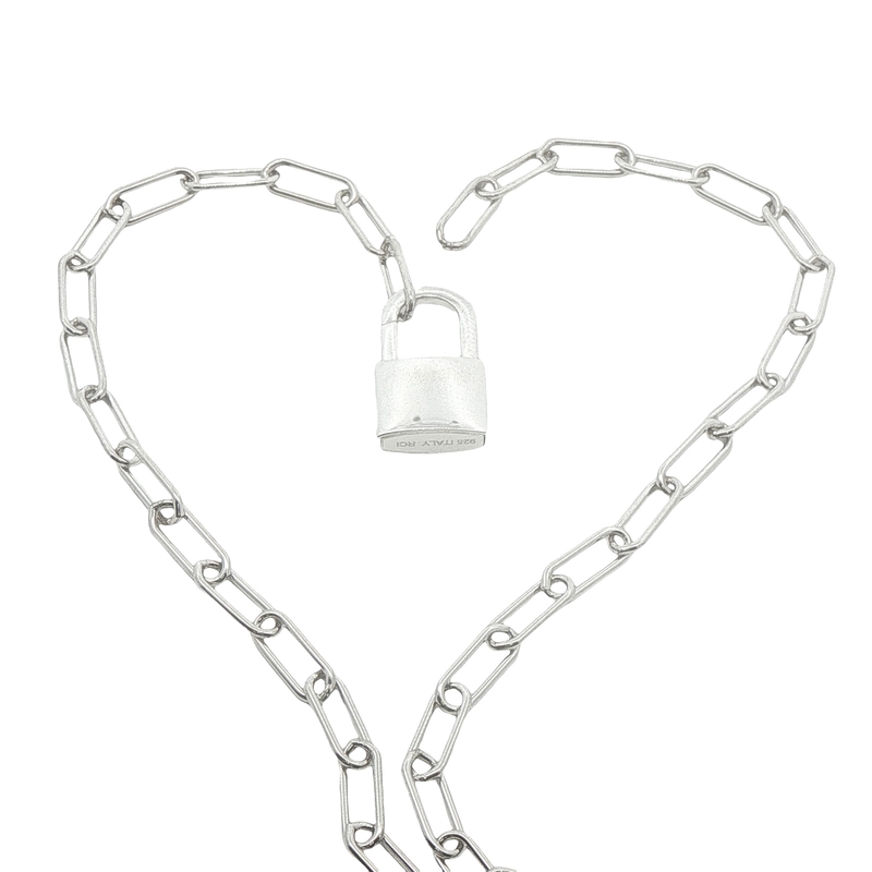 Sterling Silver Lock Clasp Necklace
