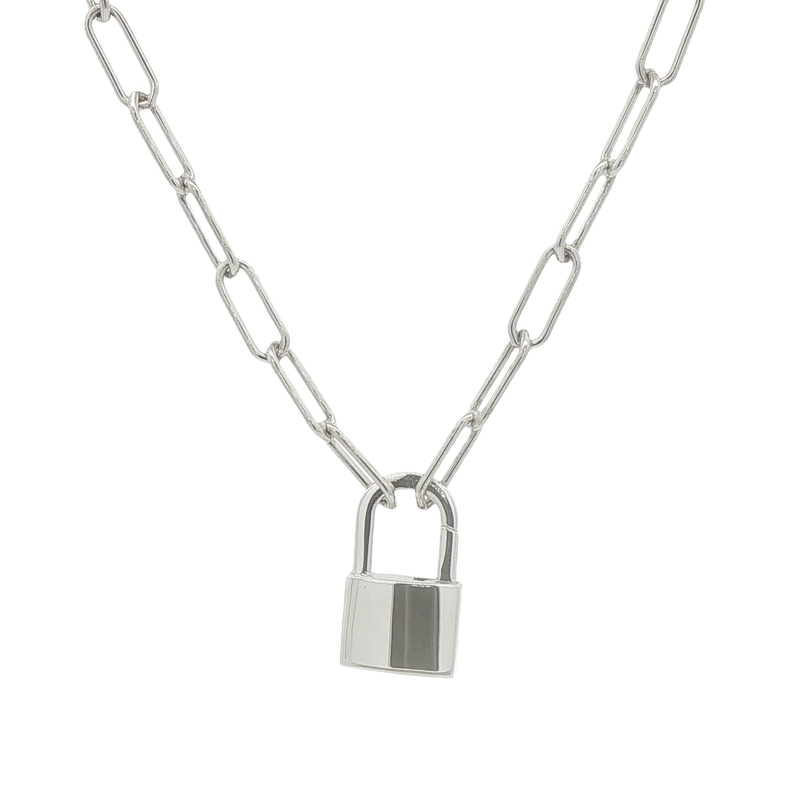 Sterling Silver Lock Clasp Necklace