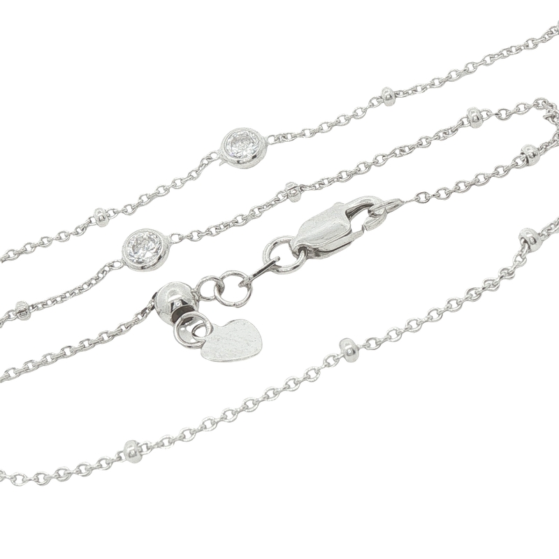 Sterling Silver Station Necklace