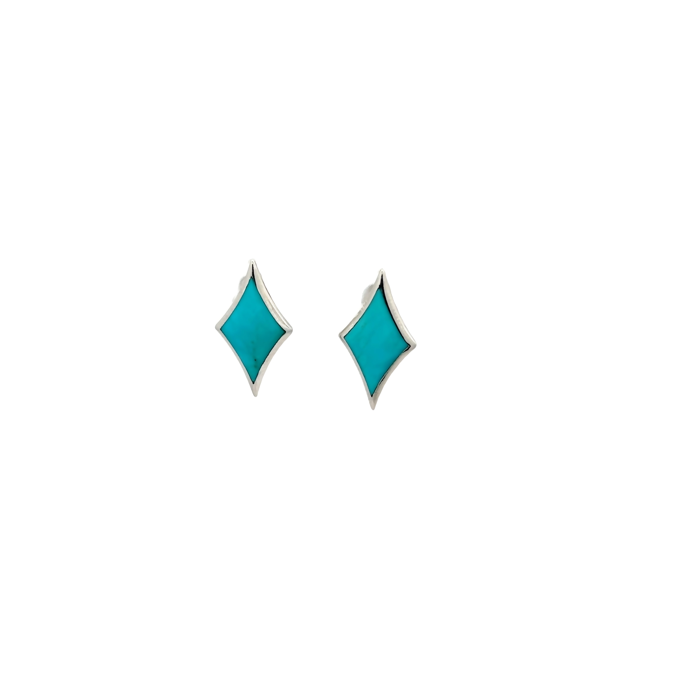 Sterling silver stud earings with Arizona Turquoise inlay.