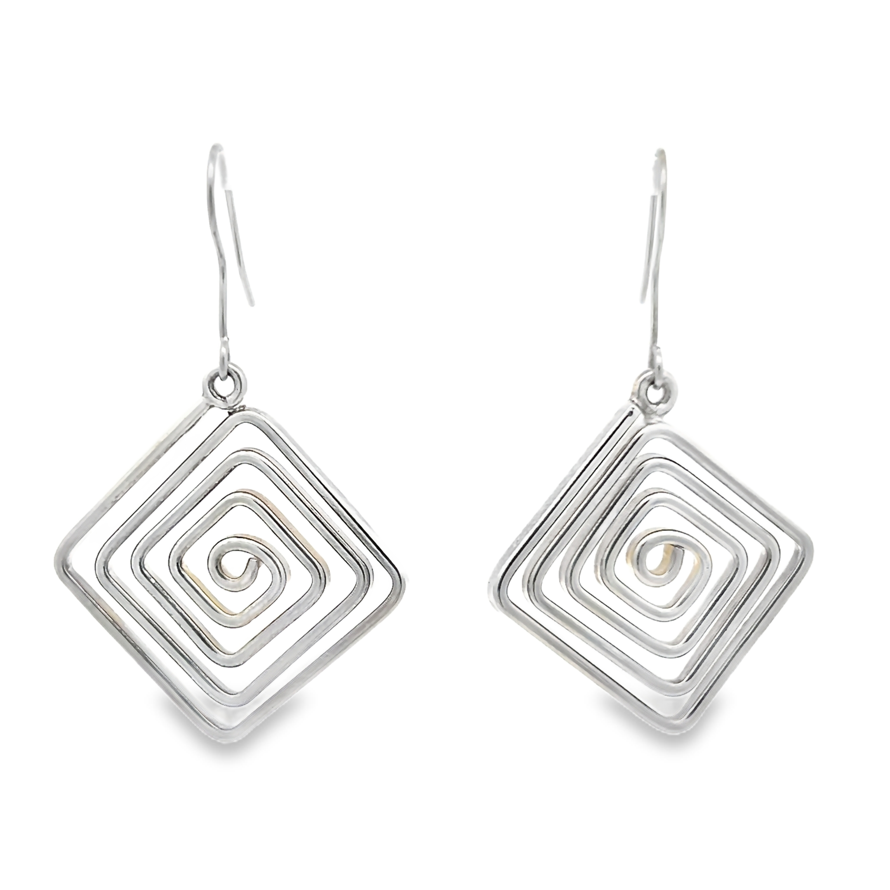 Sterling square dangle earrings