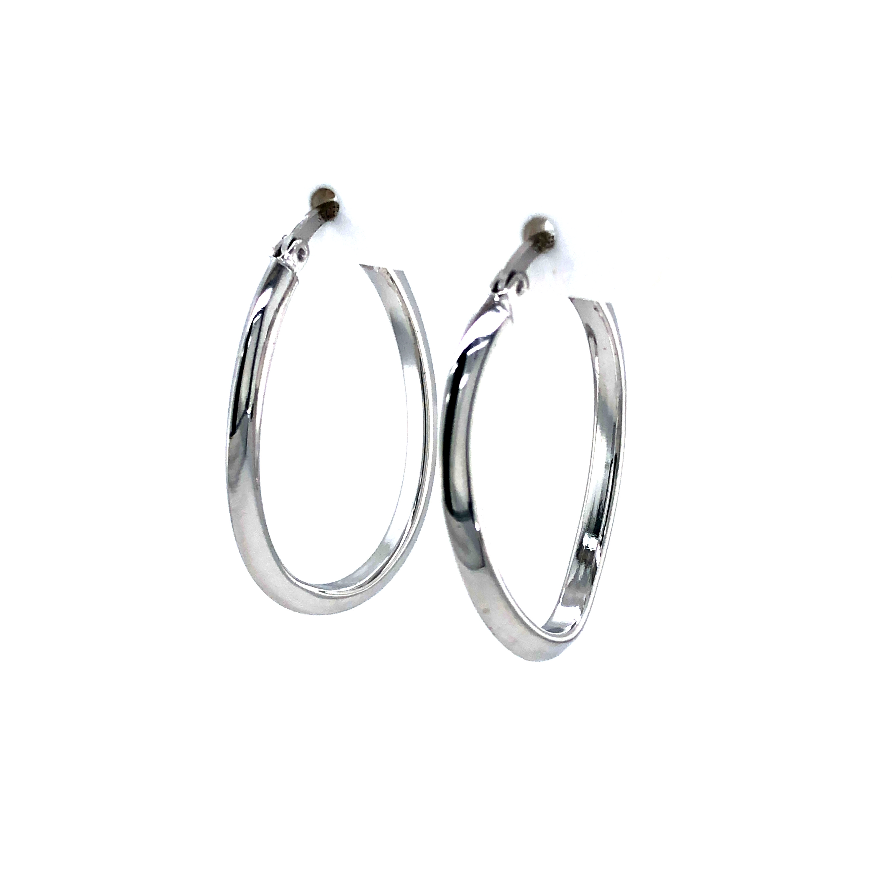 Sterling Silver Polished Free Form Hoop Earrings