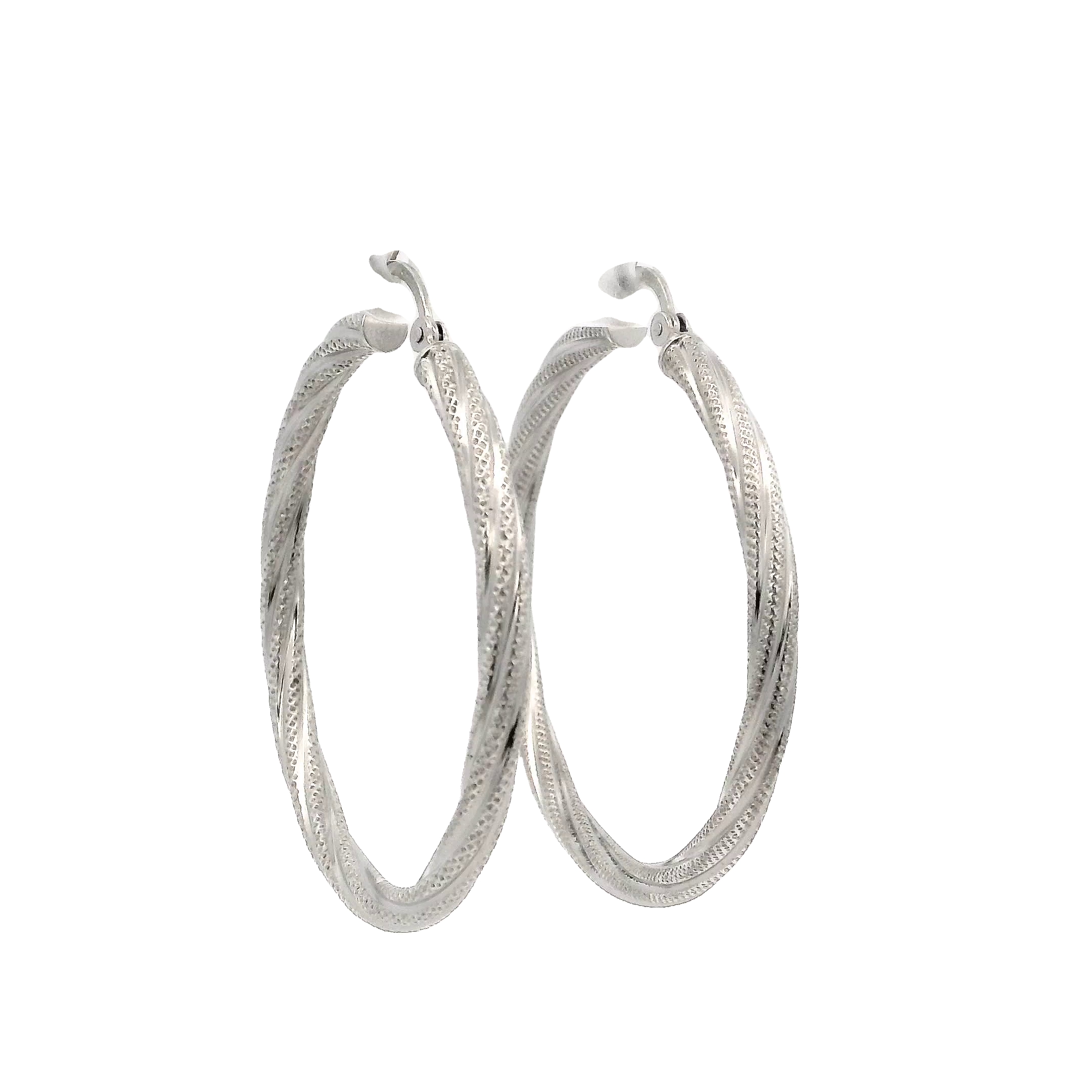 Sterling Silver Twist Hoop Earrings