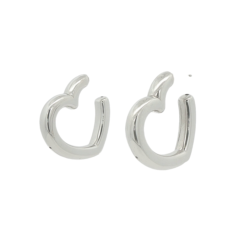 Sterling Silver Heart Hoop Earrings