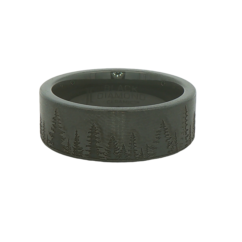 8mm Black Ceramic Wedding Band