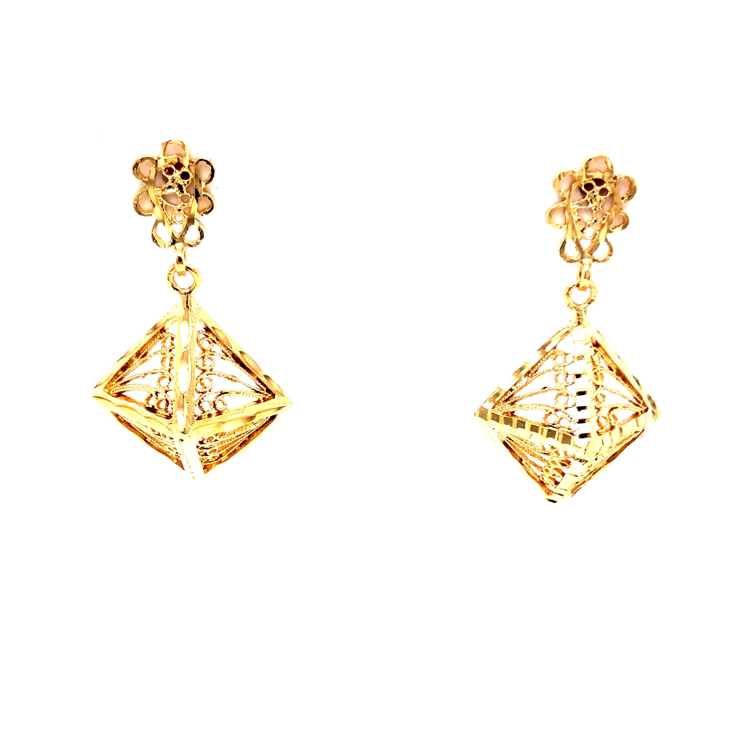 14k Yellow Gold Dangle Earrings