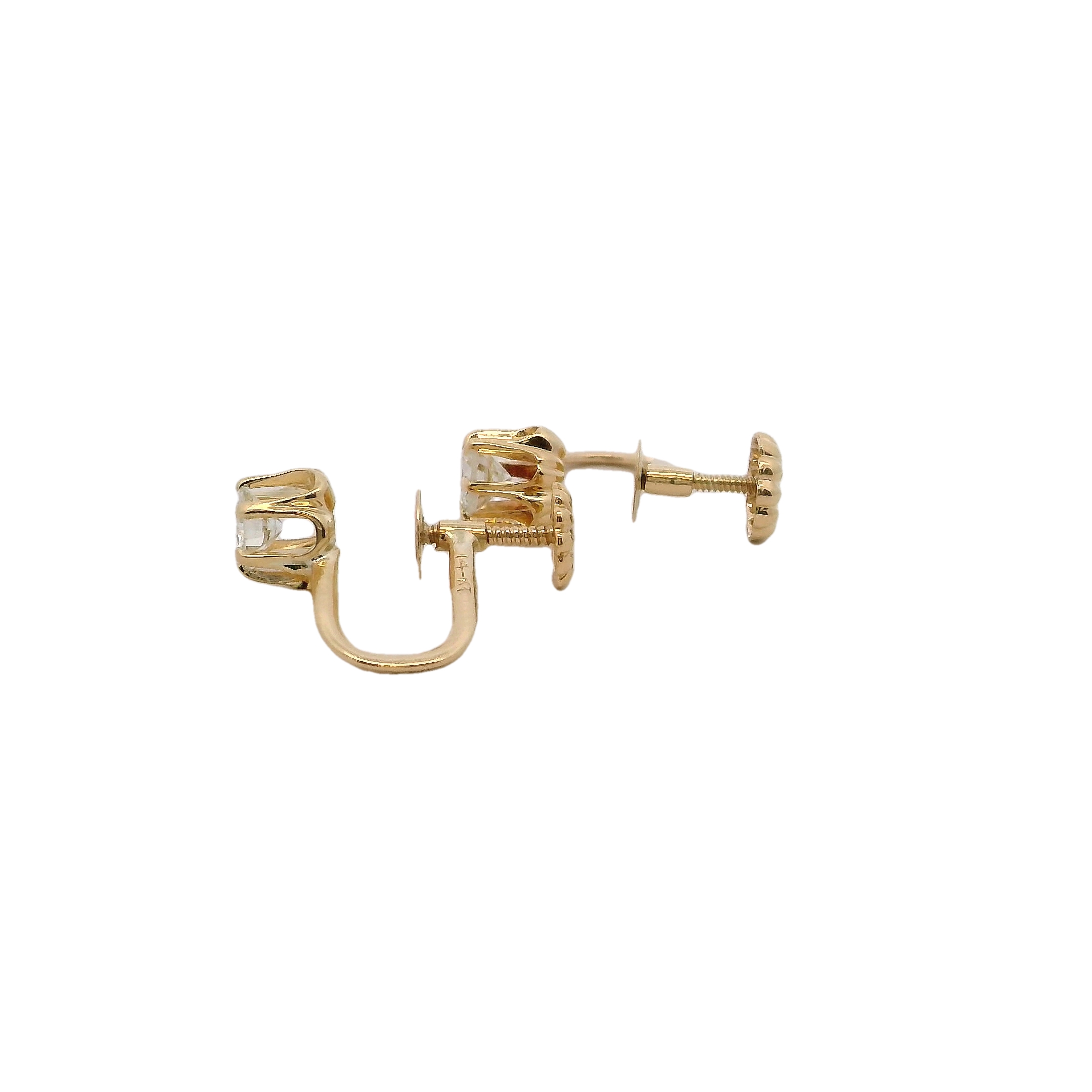 14k Yellow Gold Diamond Earrings