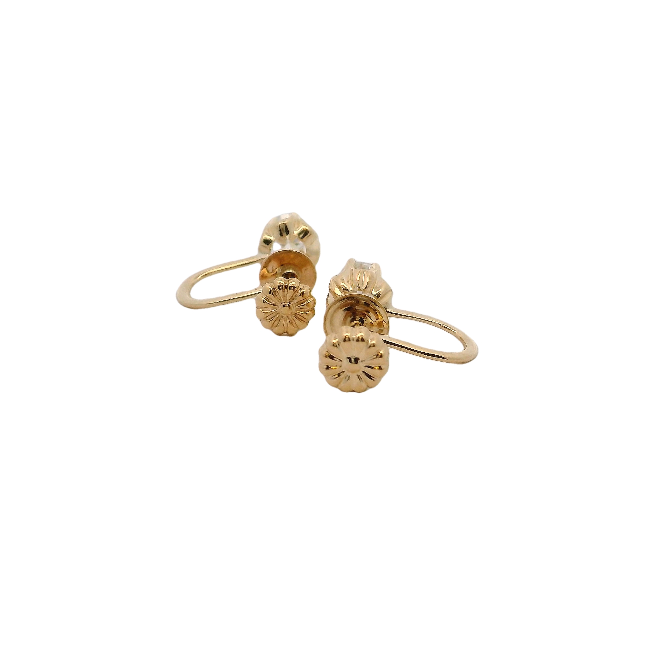 14k Yellow Gold Diamond Earrings