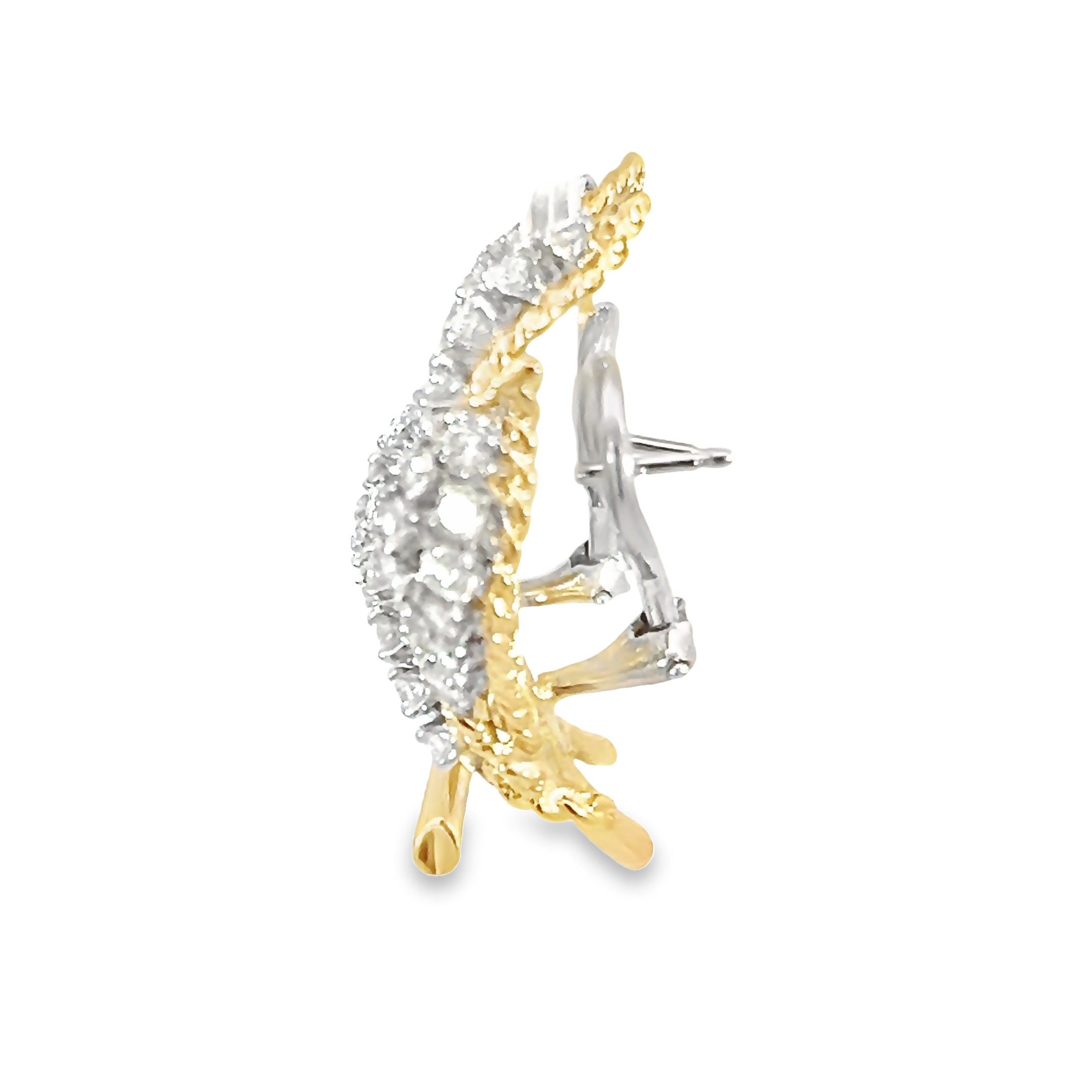 14k Two Toned Diamond Earrings