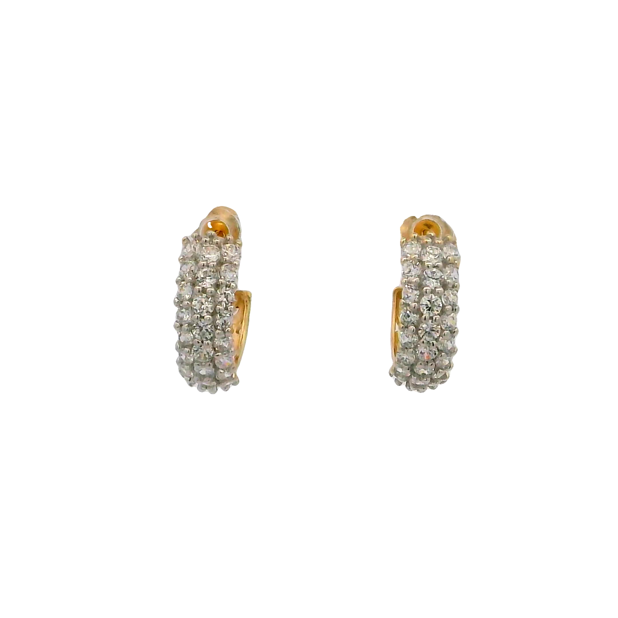14k Yellow Gold Diamond Hoop Earrings